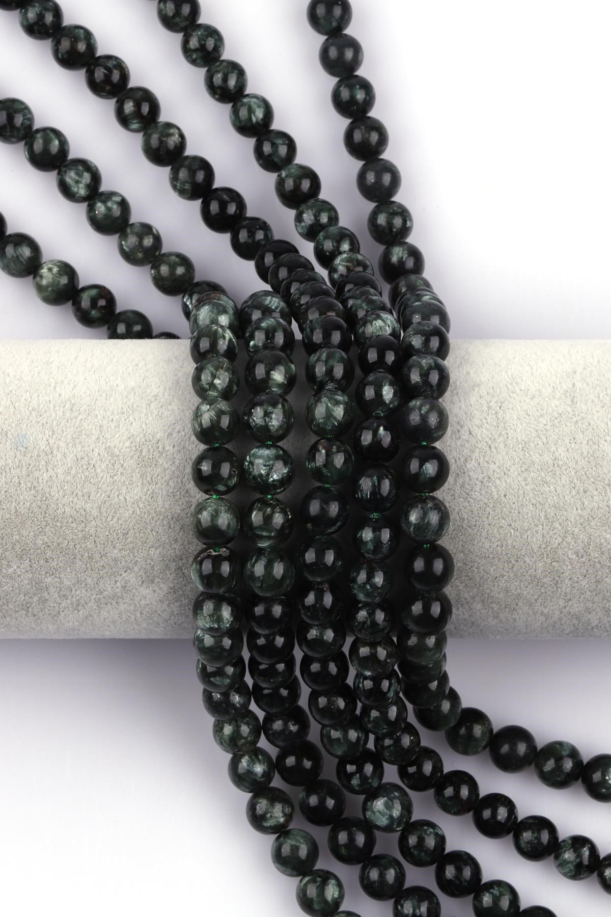 Seraphınıte Doğal Taş Dizi 8 mm Küre Kesim
