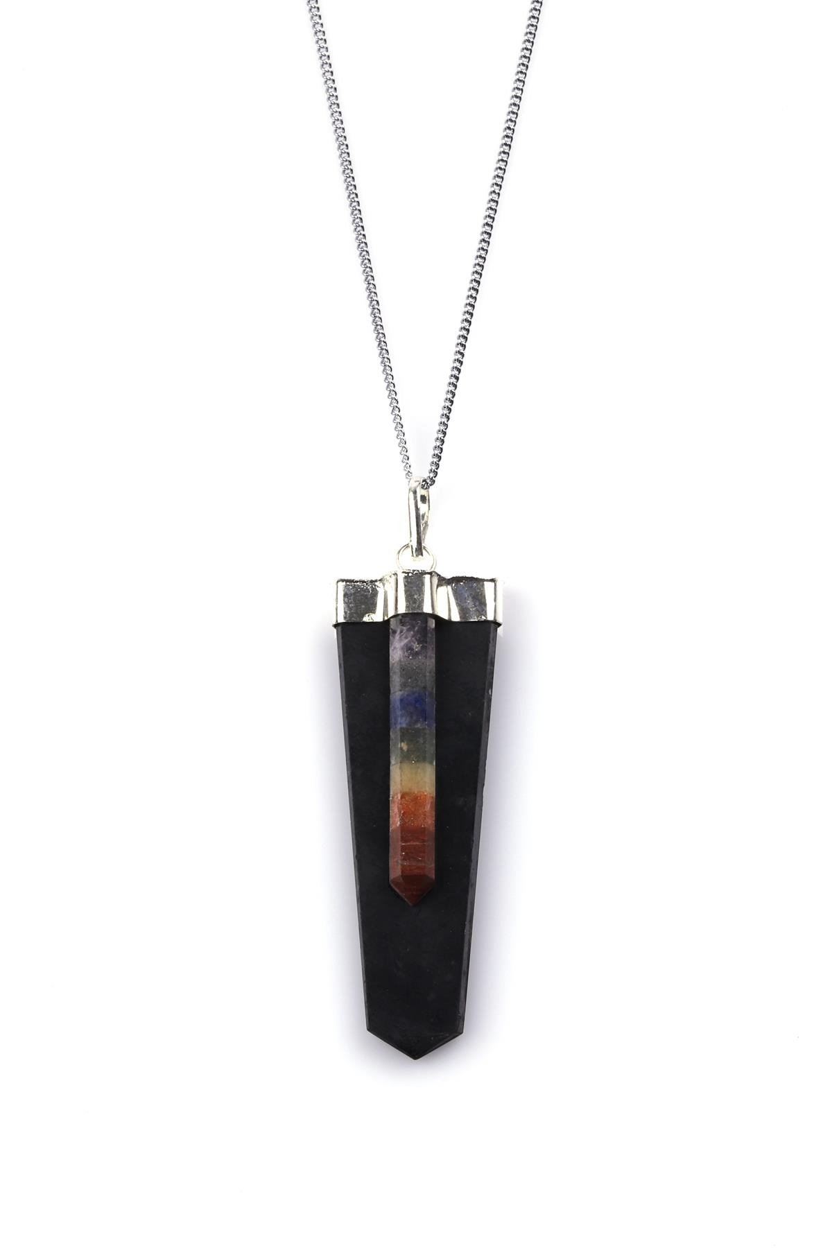 Shungite - Çakra Doğal Taş Kolye