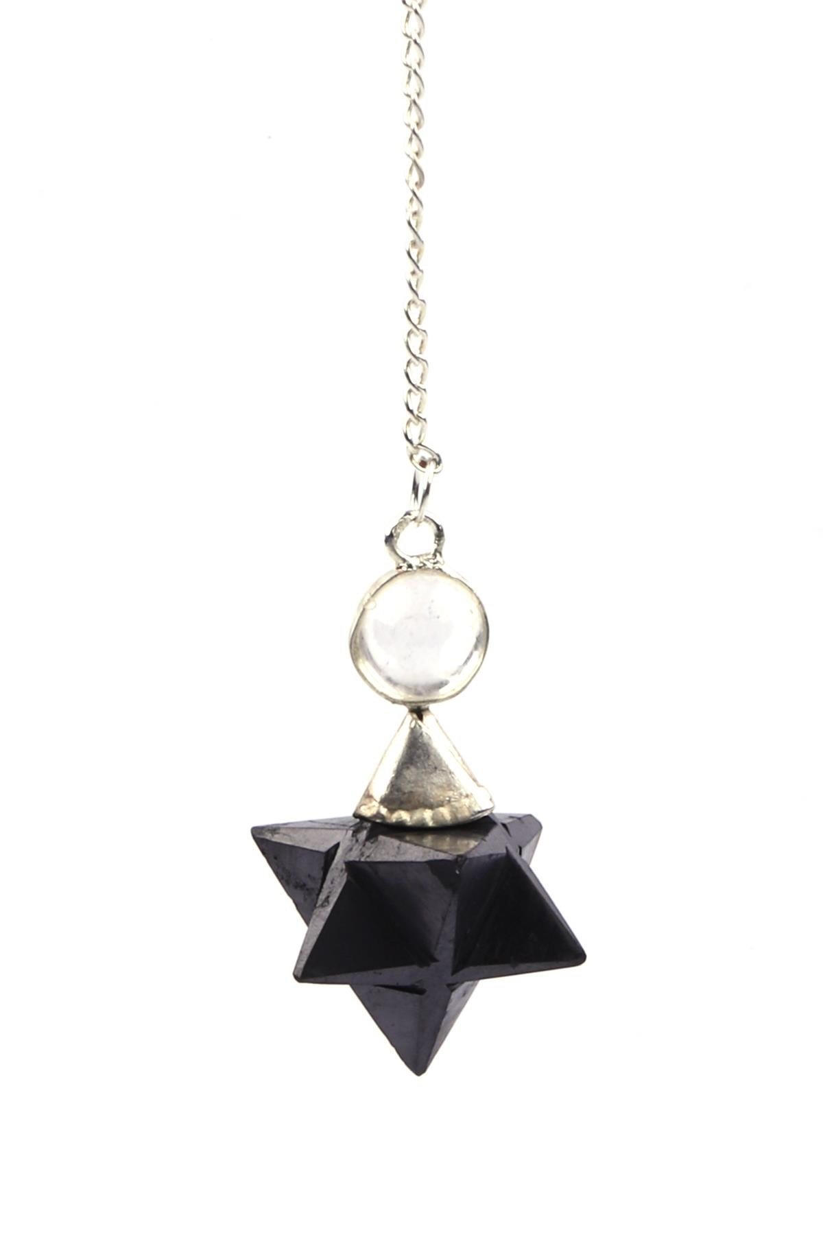 Shungite Doğal Taş Merkaba Pandül