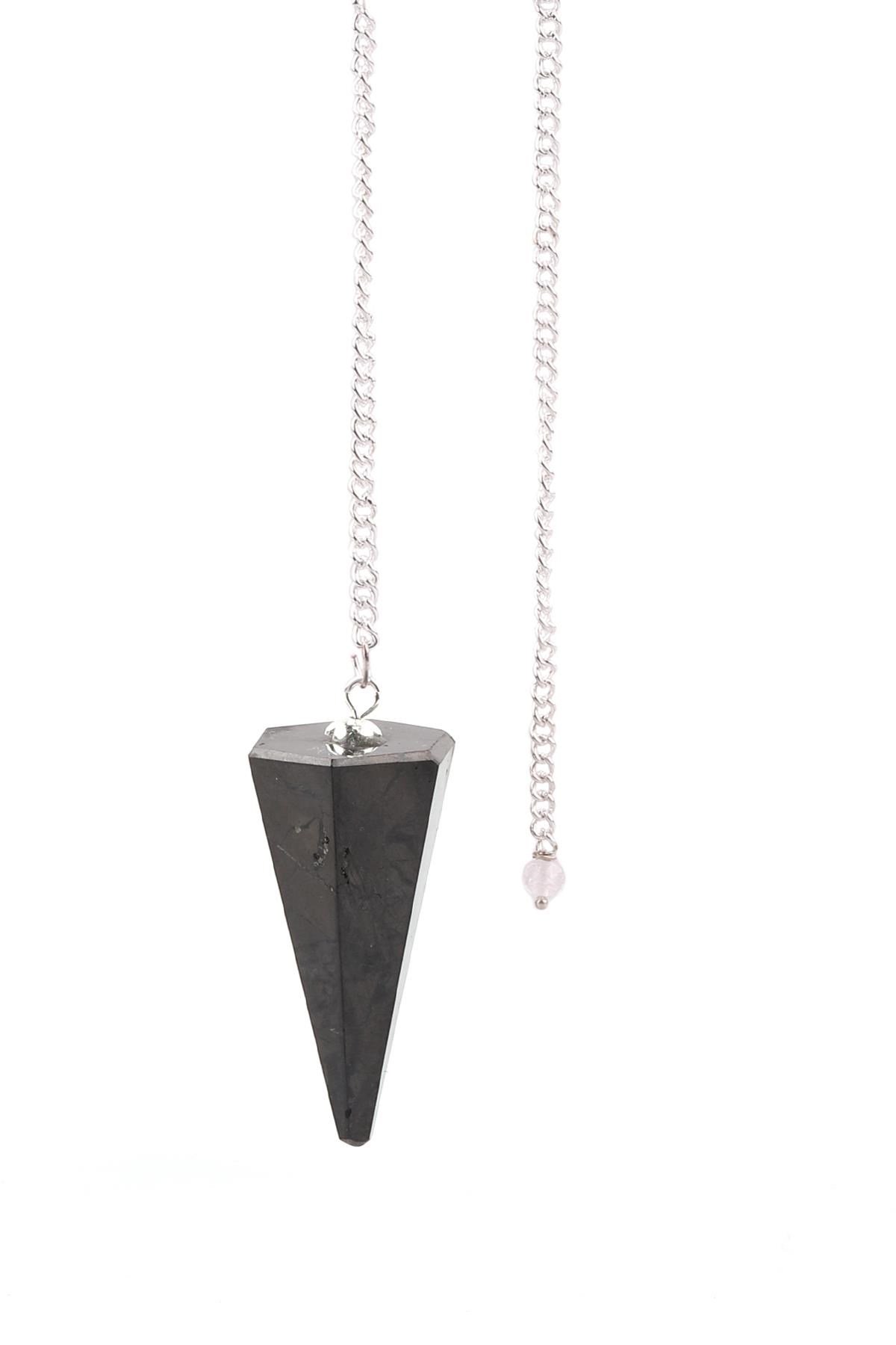 Shungite Doğal Taş Pandül - Sarkaç