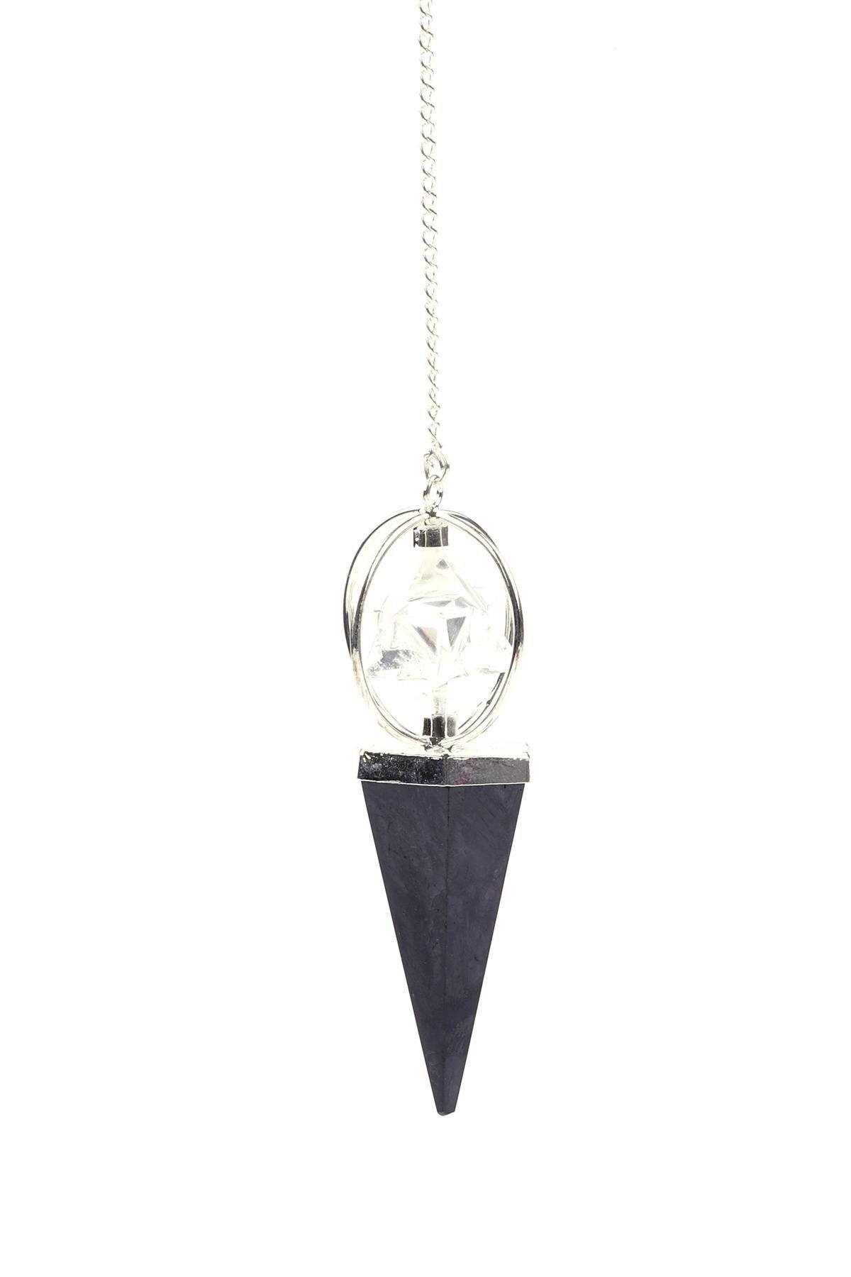 Shungite - Kristal Kuvars Doğal Taş Markaba Model Pandül