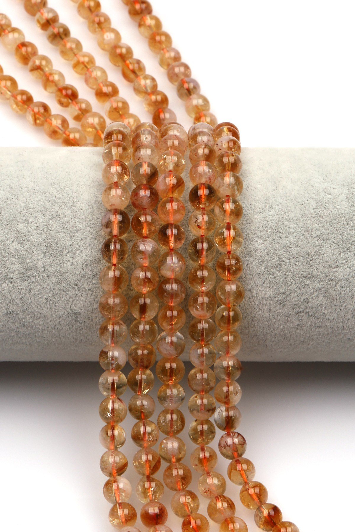 Sitrin Doğal Taş Dizi 6 mm Küre Kesim - DZ-0886