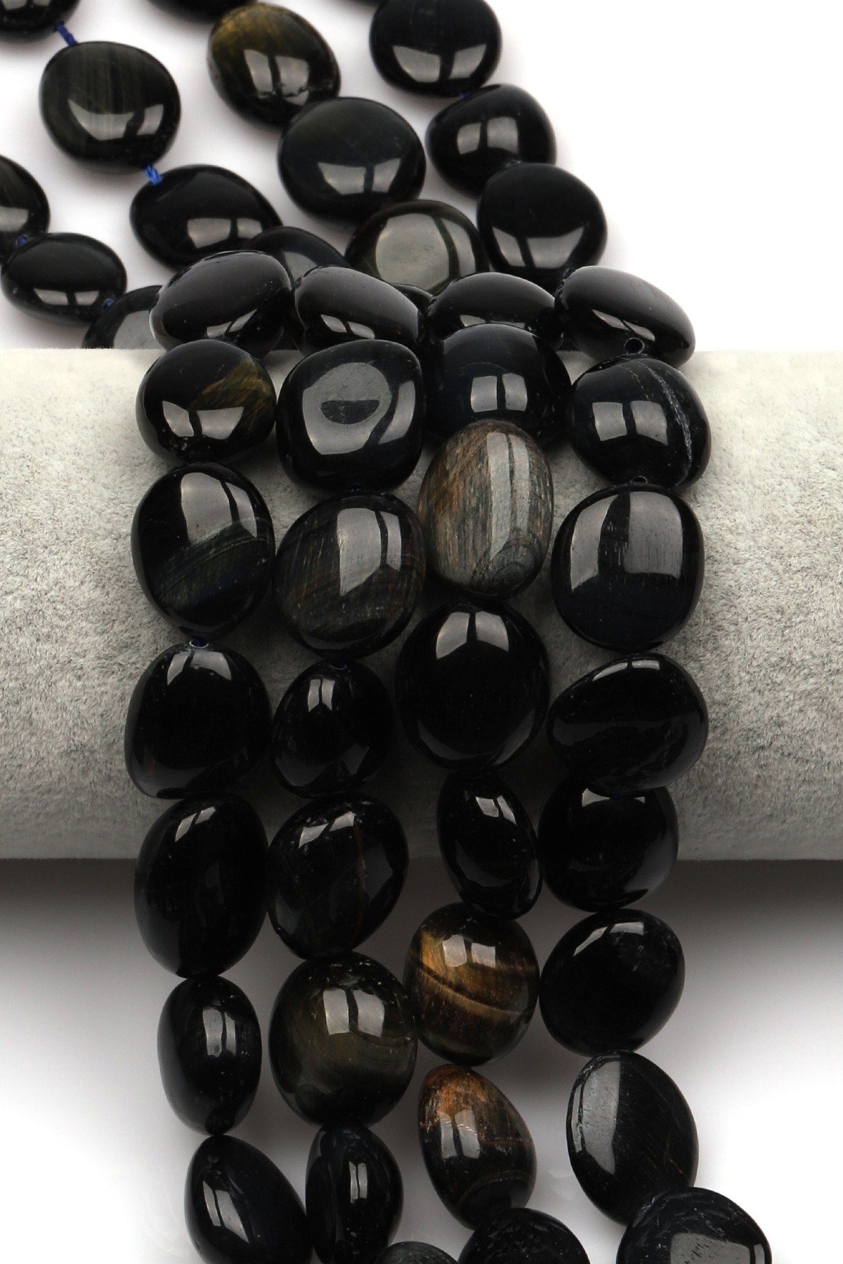 Siyah Kaplan Gözü Doğal Taş Dizi 11 x 14 mm Özel Kesim - DZ-0873
