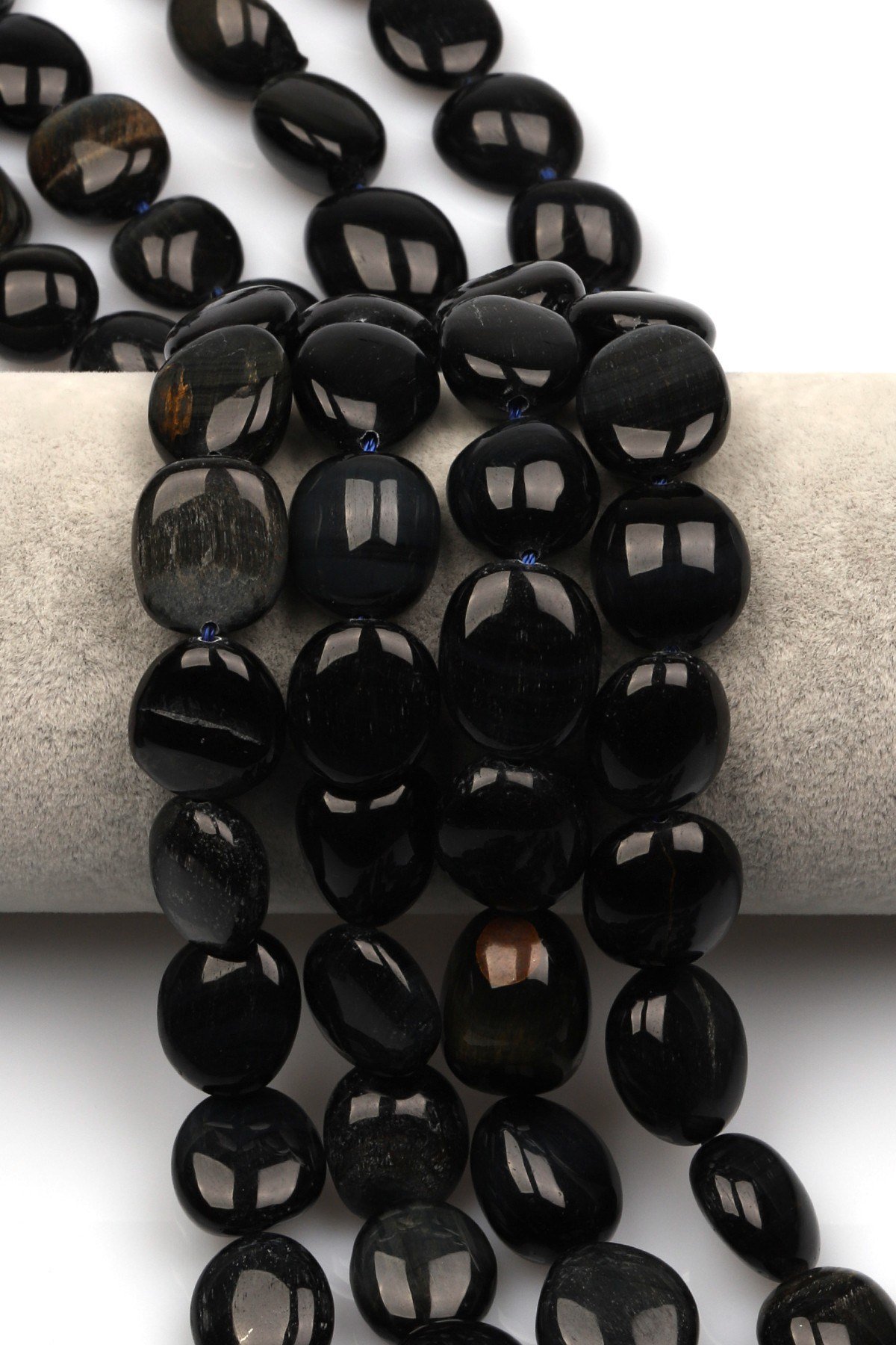 Siyah Kaplan Gözü Doğal Taş Dizi 14 x 19 mm Özel Kesim - DZ-1329