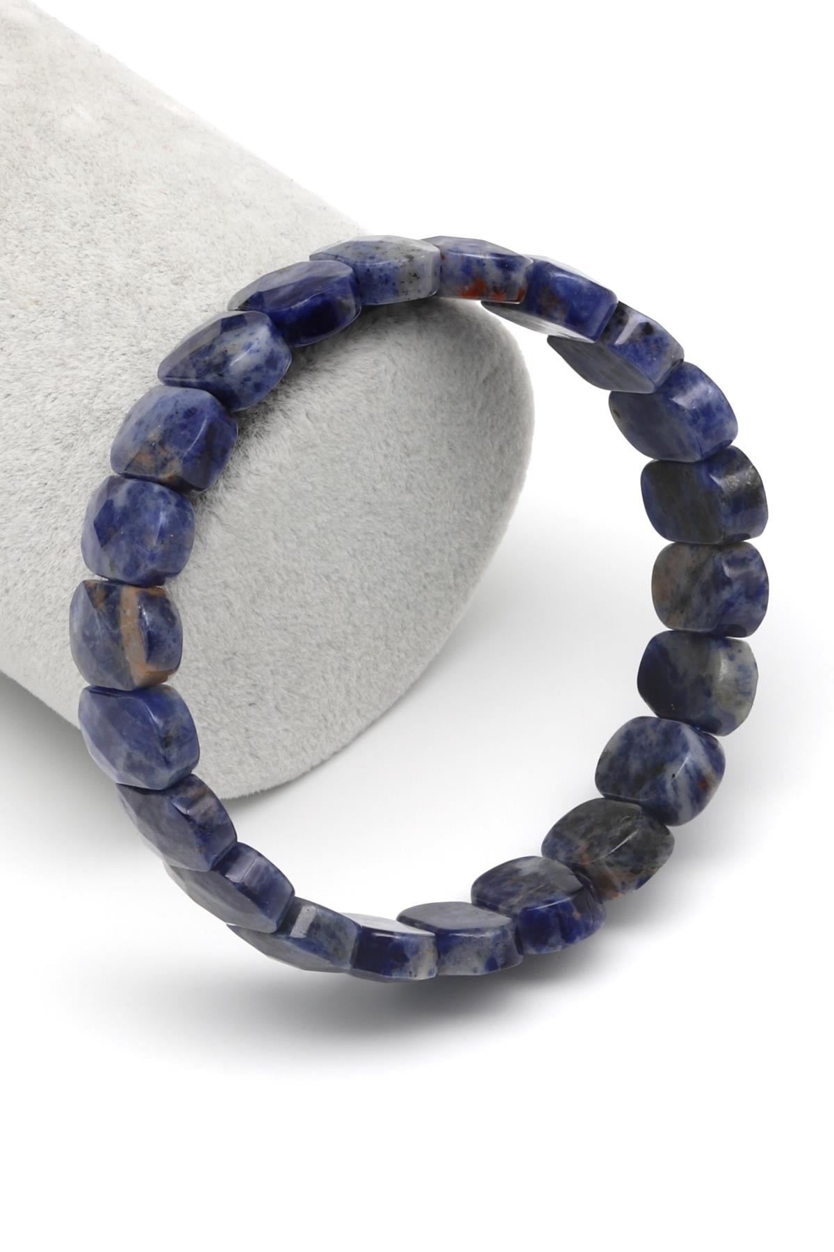 Sodalit Doğal Taş Bileklik 10 x 14 mm Özel Kesim