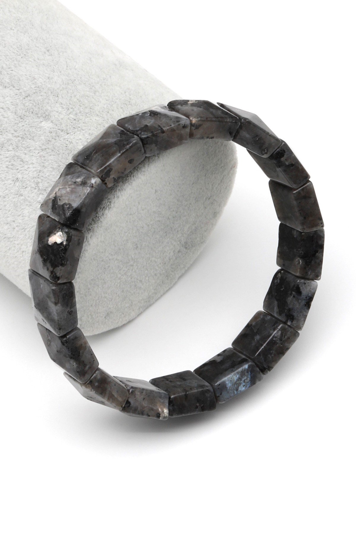 Spektrolit Doğal Taş Bileklik 12 x 12 mm Özel Kesim - BLK-2413
