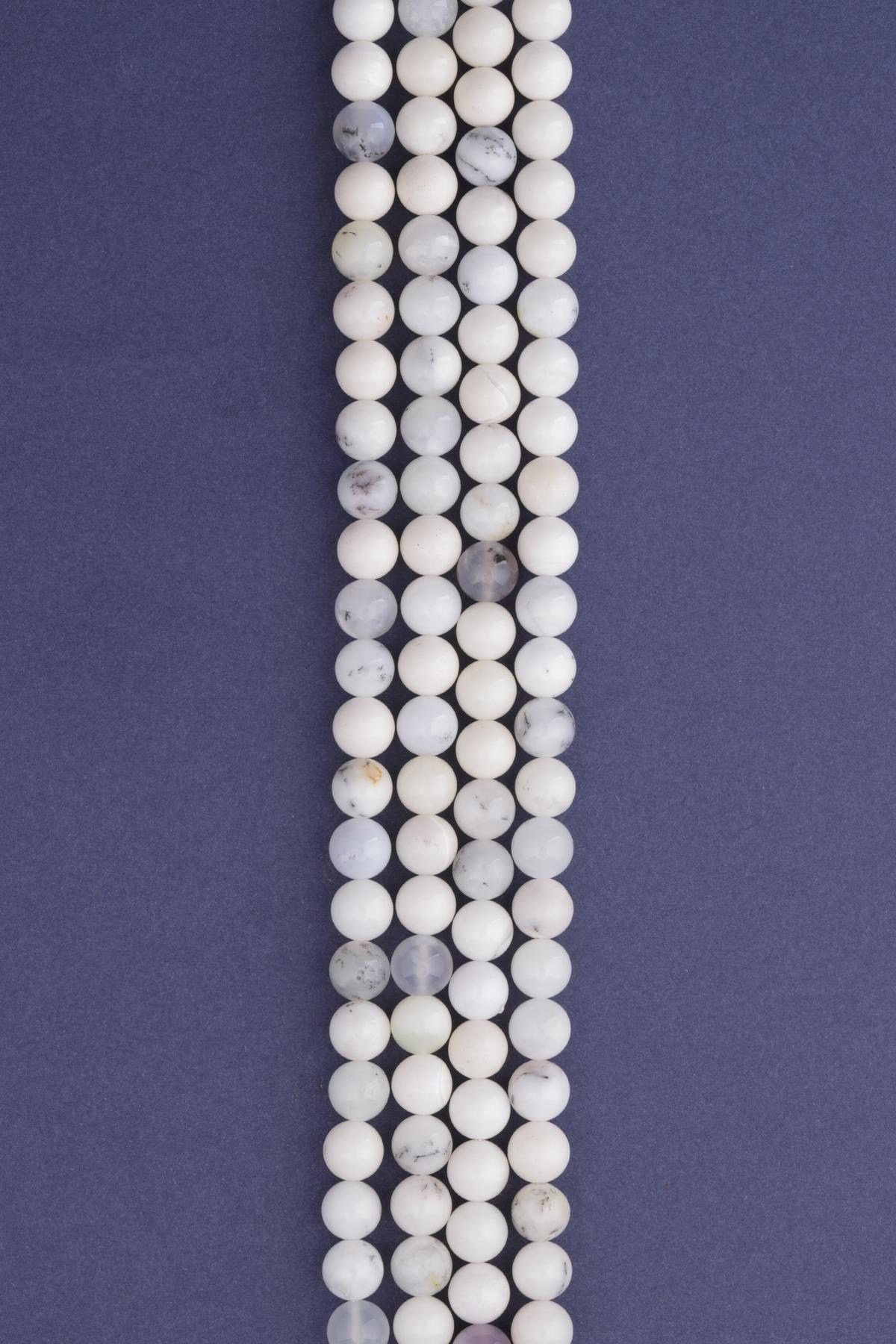 Süt Opal Doğal Taş Dizi 8 mm Küre Kesim