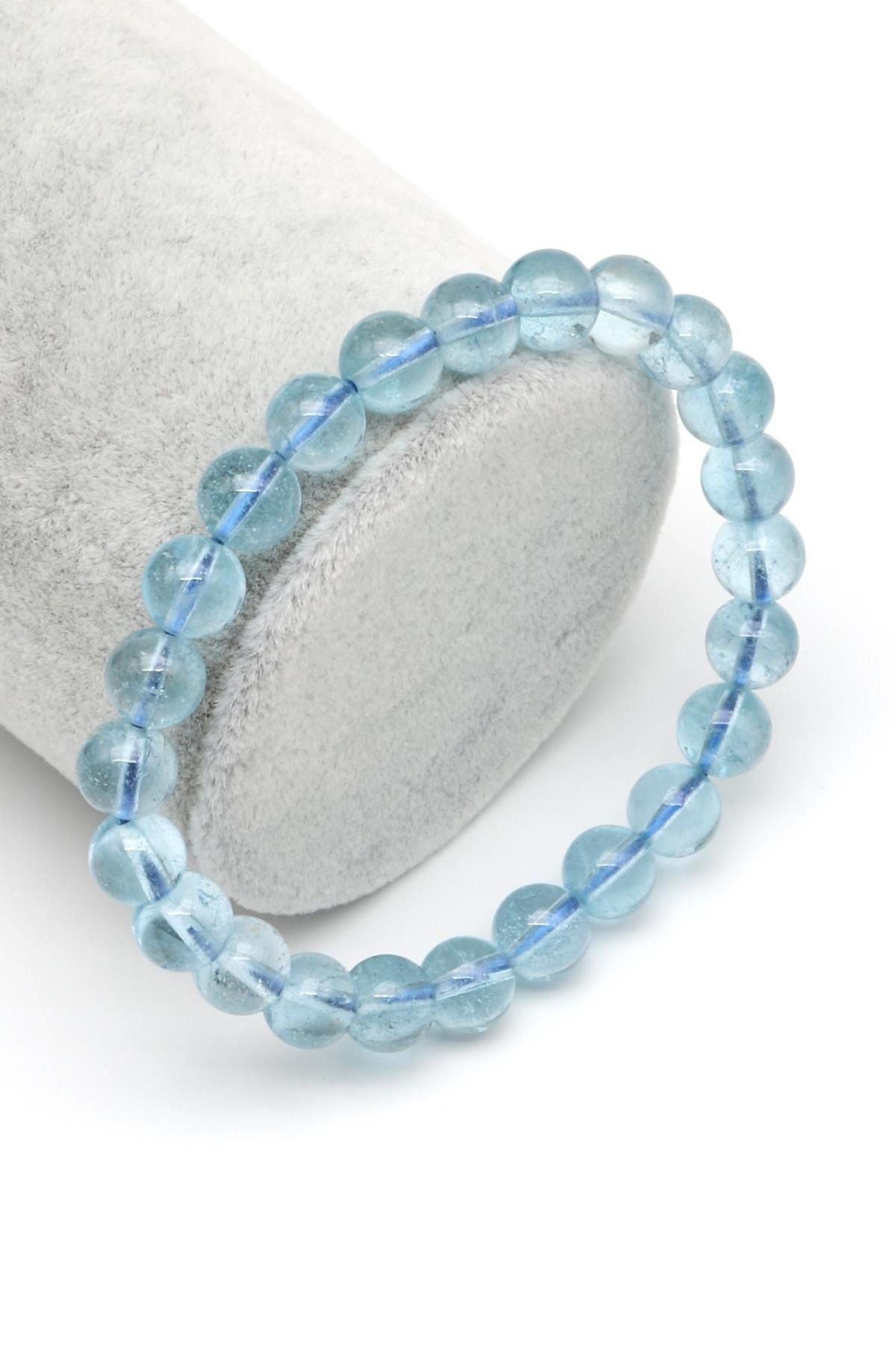 Topaz Doğal Taş Bileklik 6 mm Küre Kesim - BLK-2004