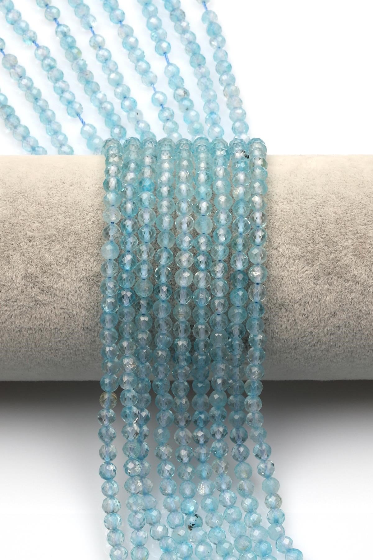 Topaz Doğal Taş Dizi 4 mm Fasetli Küre Kesim