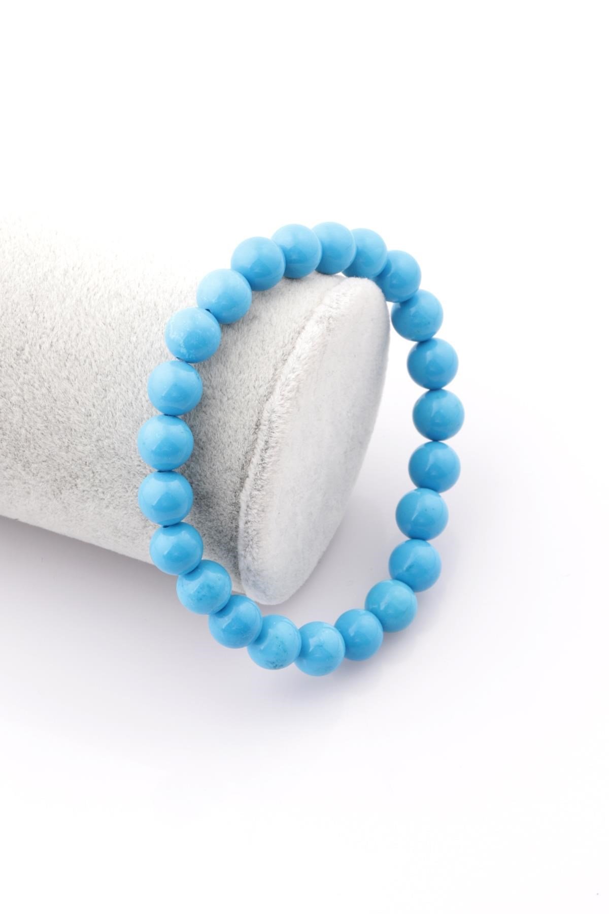 Turkuaz Doğal Taş Bileklik 8 mm Küre Kesim