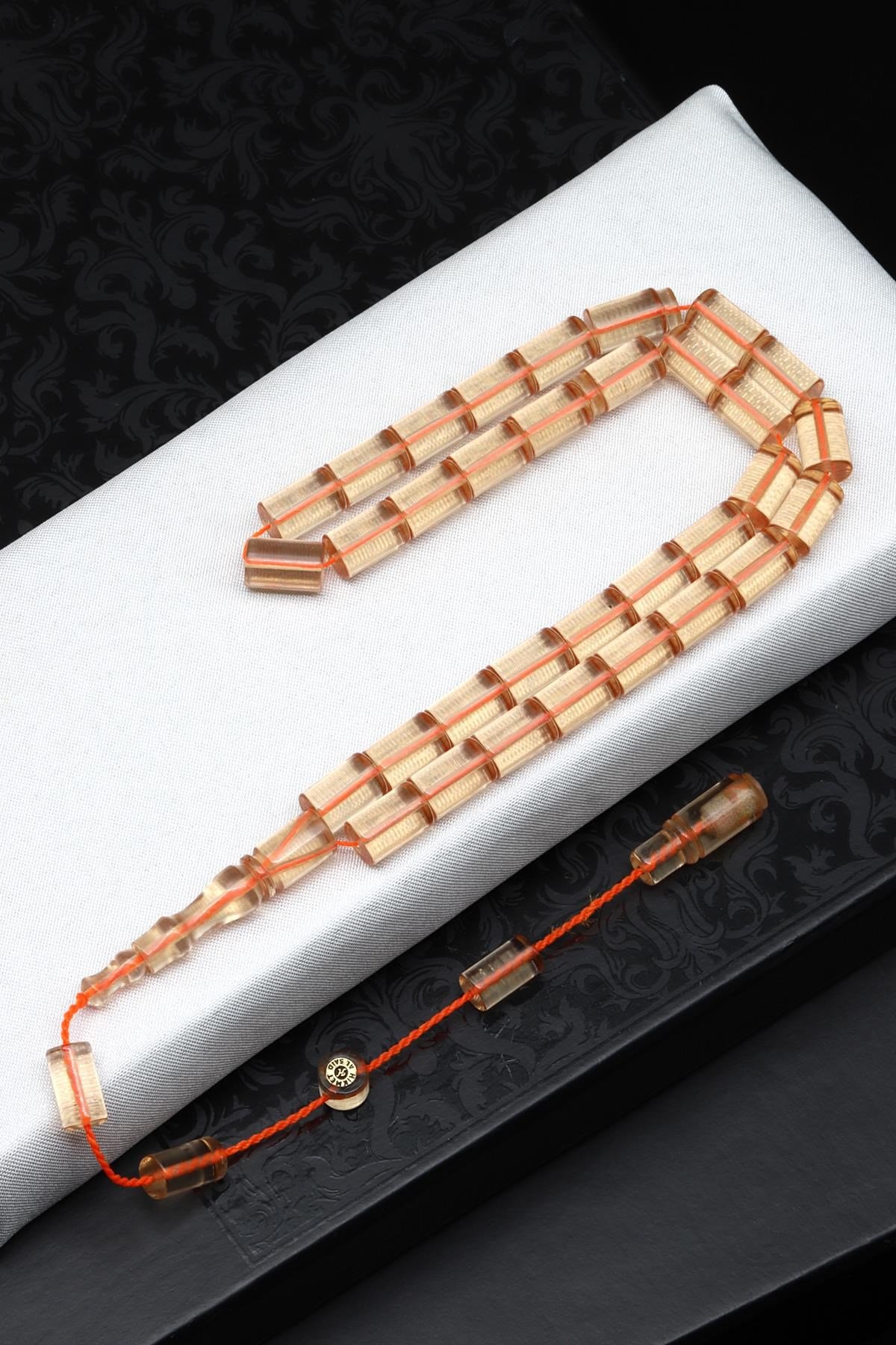 Usta İşçilikli Sarı Sıkma Tesbih 6 x 10 mm Silindir Kesim