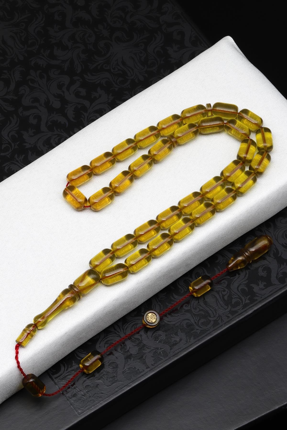 Usta İşçilikli Sarı Sıkma Tesbih 6 x 11 mm Silindir Kesim