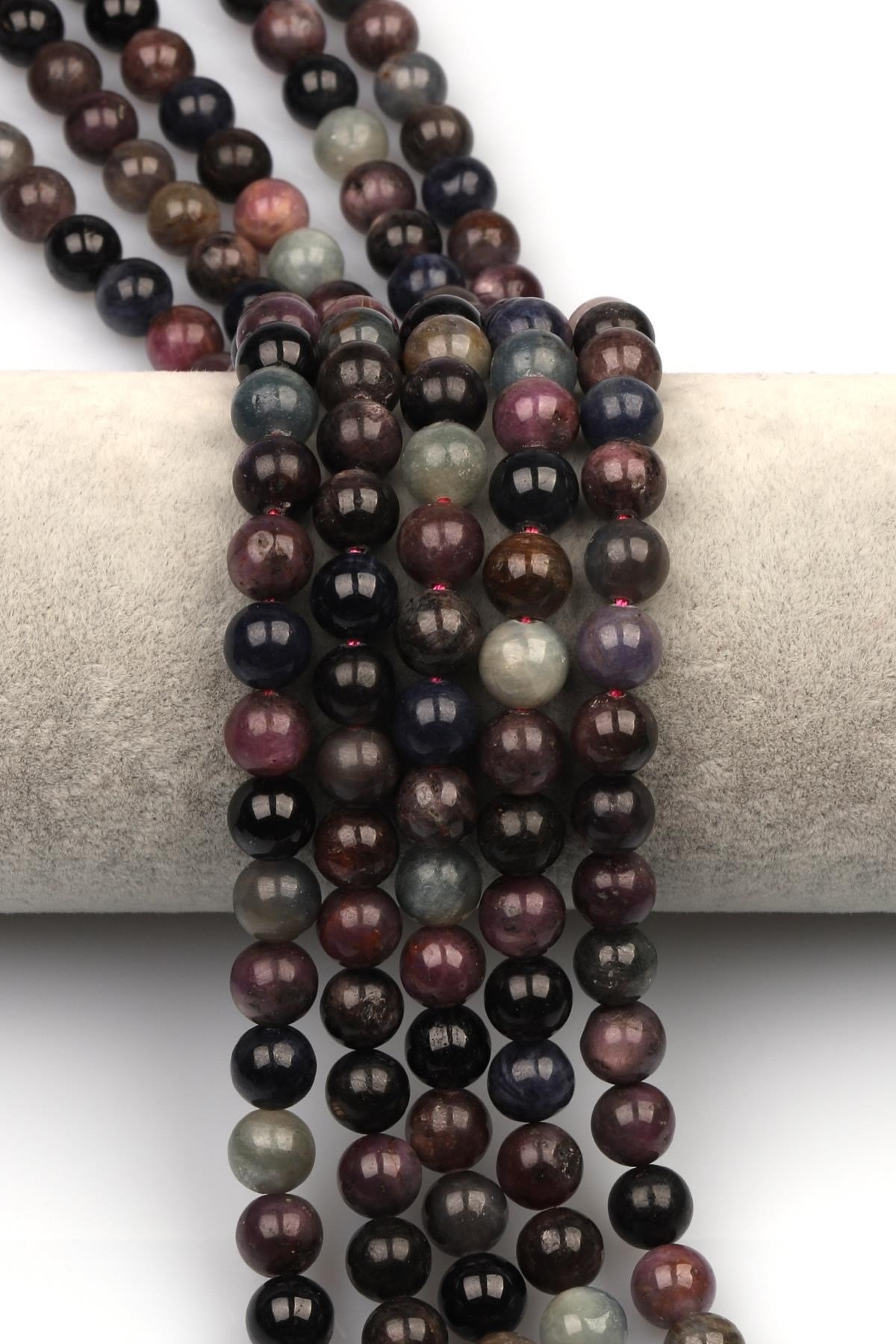 Yakut-Safir Doğaltaş Dizi 8 mm Küre Kesim