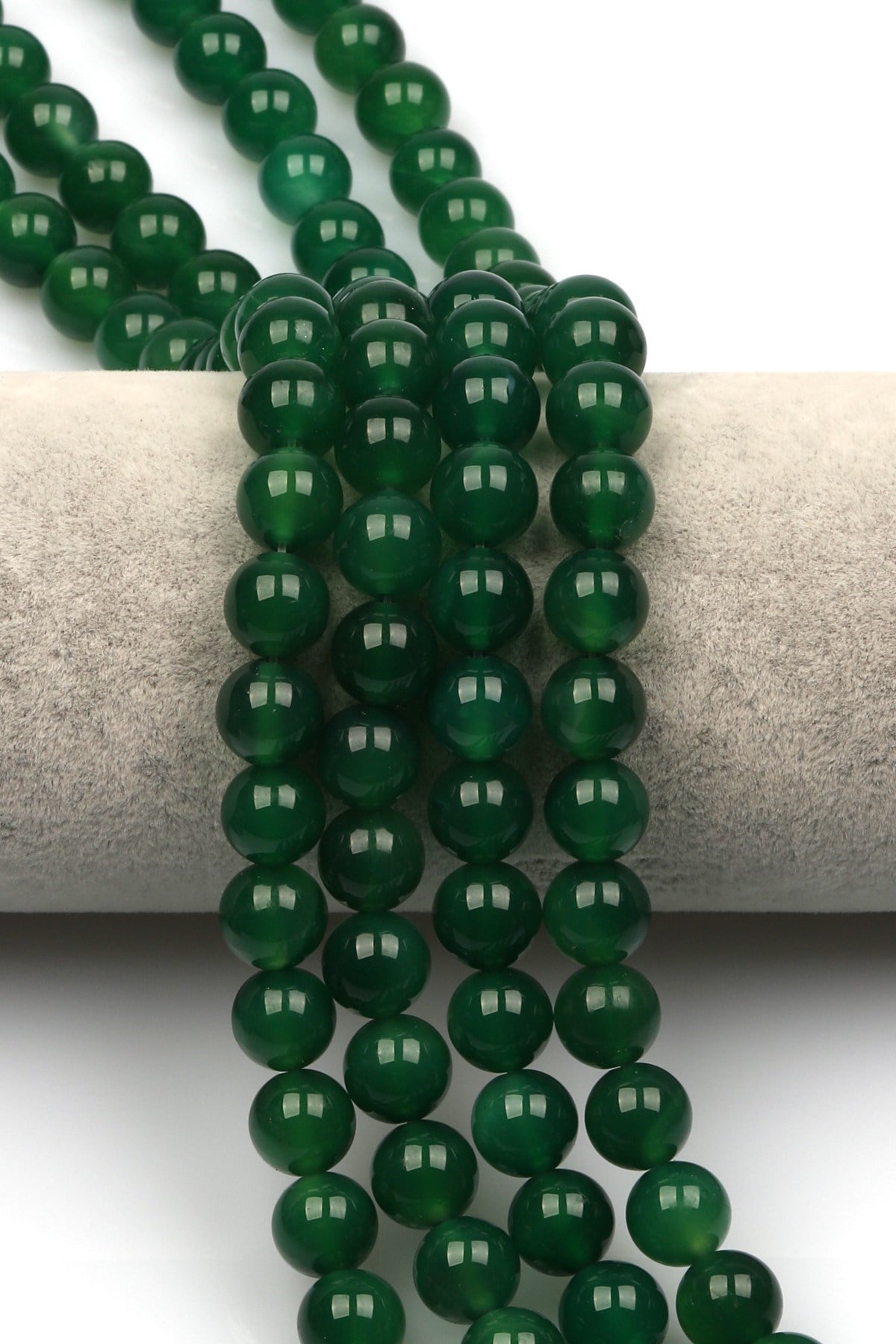 Yeşil Akik Doğal Taş Dizi 10 mm Küre Kesim - DZ-1058