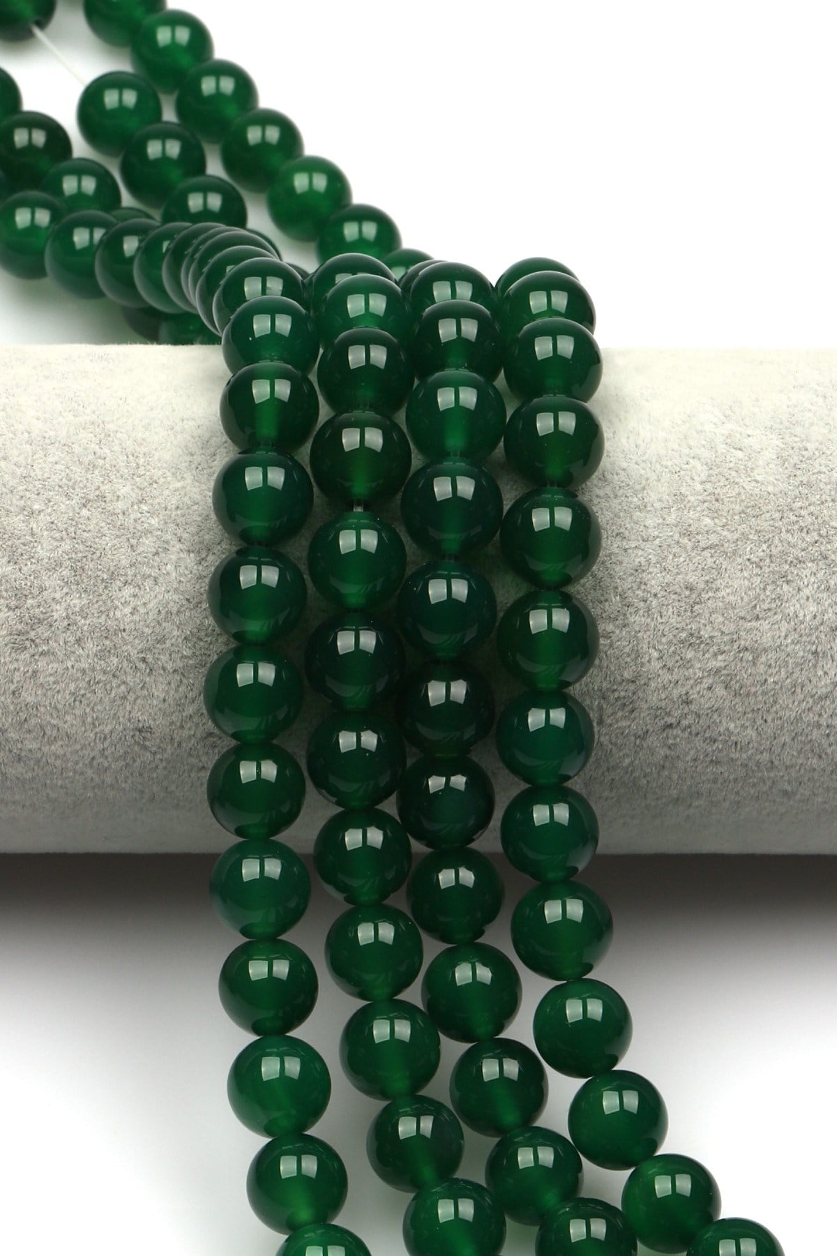 Yeşil Akik Doğal Taş Dizi 10 mm Küre Kesim - DZ-0804
