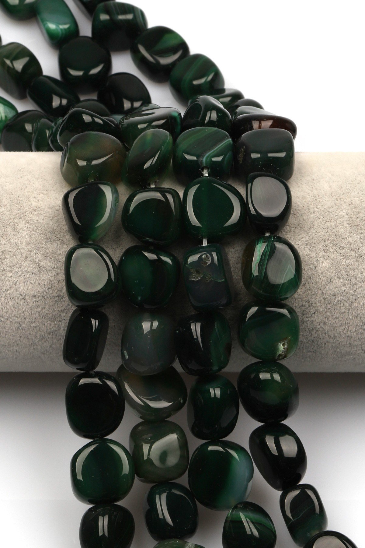 Yeşil Akik Doğal Taş Dizi 13 x 15 mm Özel Kesim - DZ-1332
