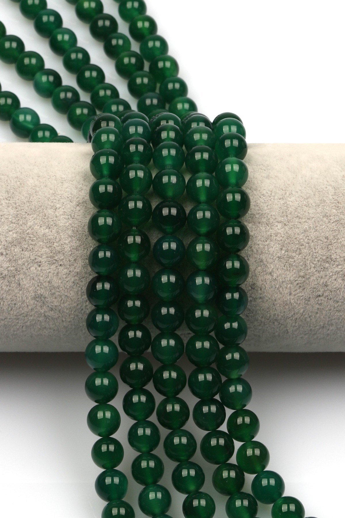 Yeşil Akik Doğal Taş Dizi 8 mm Küre Kesim - DZ-1057