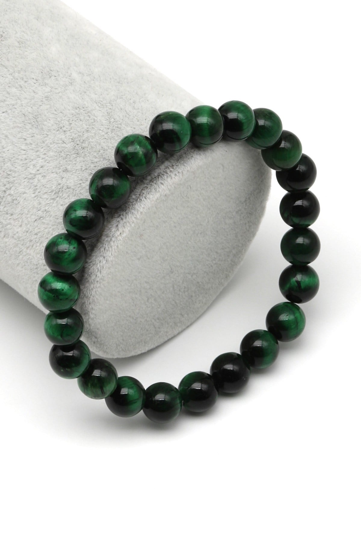 Yeşil Kaplan Gözü Doğal Taş Bileklik 8 mm Küre Kesim - BLK-2249