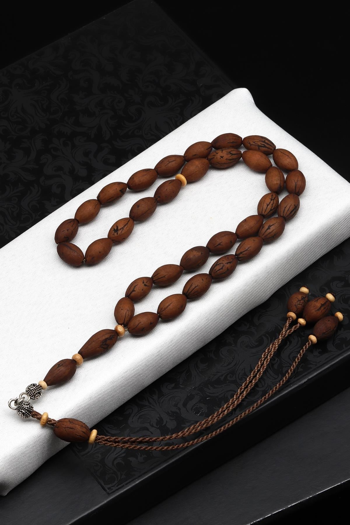 Zeytin Çekirdeği Tesbih 7 x 12 mm Arpa Kesim