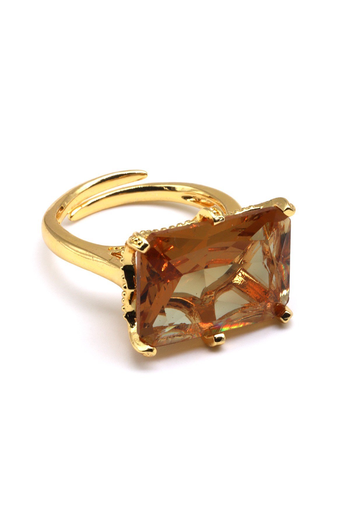 Zultanit Ayarlanabilir Gold Renkli Yüzük - YZK-0239