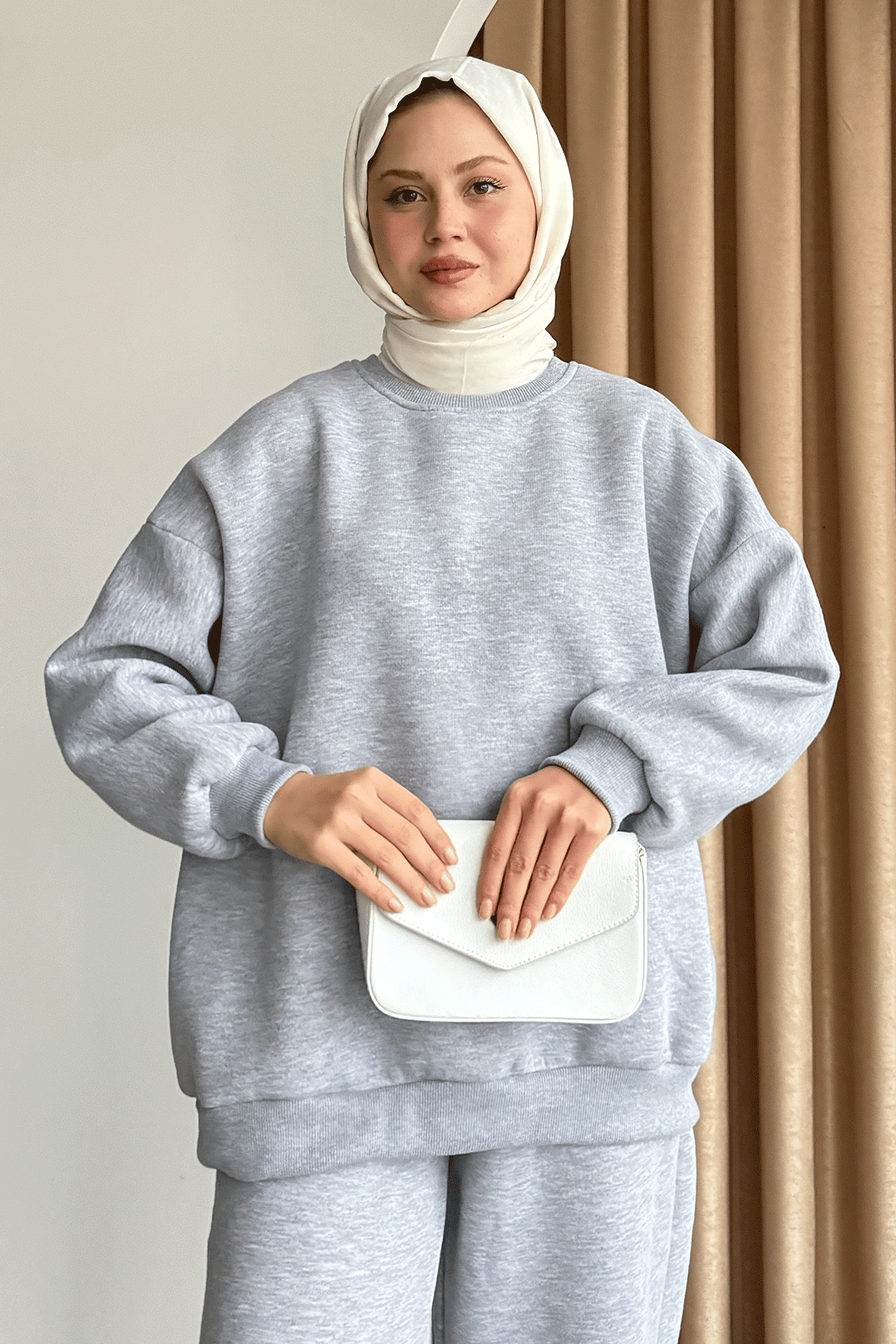 Şardonlu Basic Gri Sweat