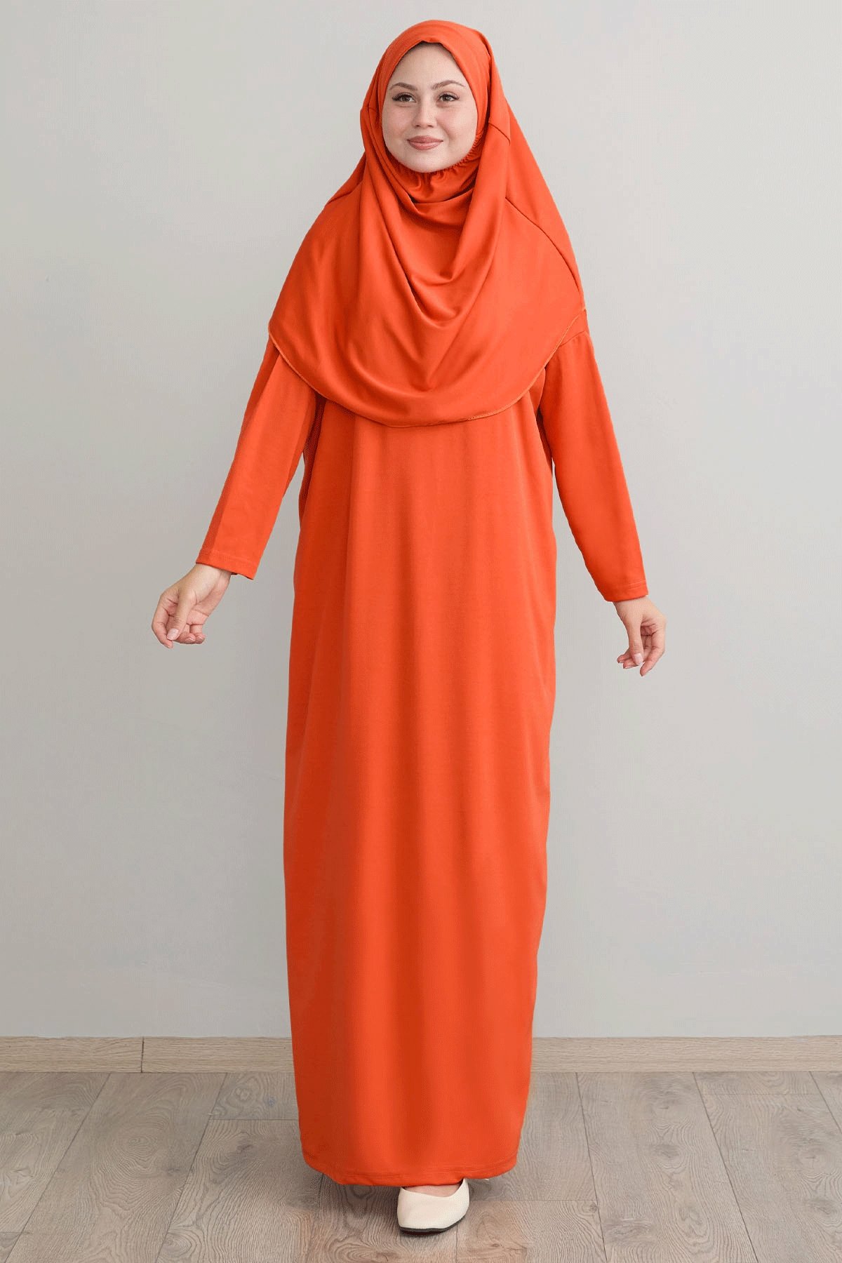 Tek Parça Kiremit Namaz Elbisesi