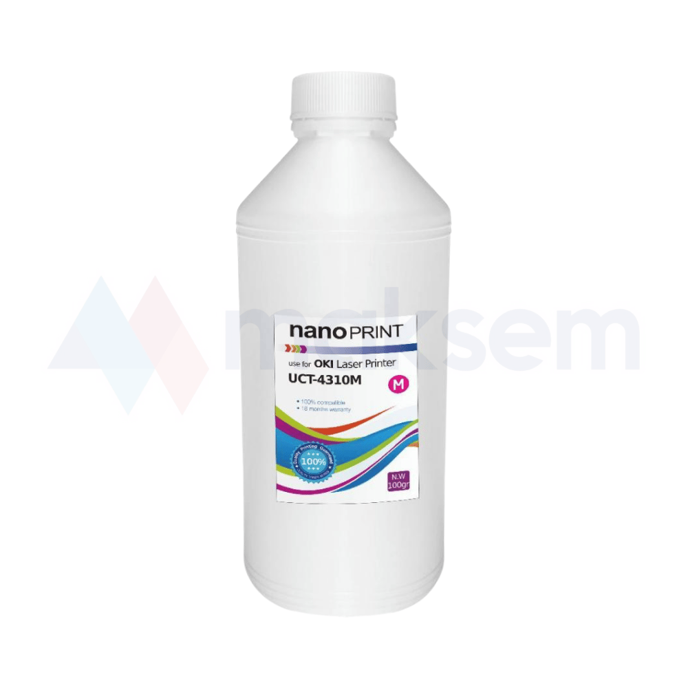 Kırmızı Toner Tozu (Toner Powder) 100gr UCT-4310M nanoPRINT, OKI C301 C310 C312 C321 C330 C510 C511