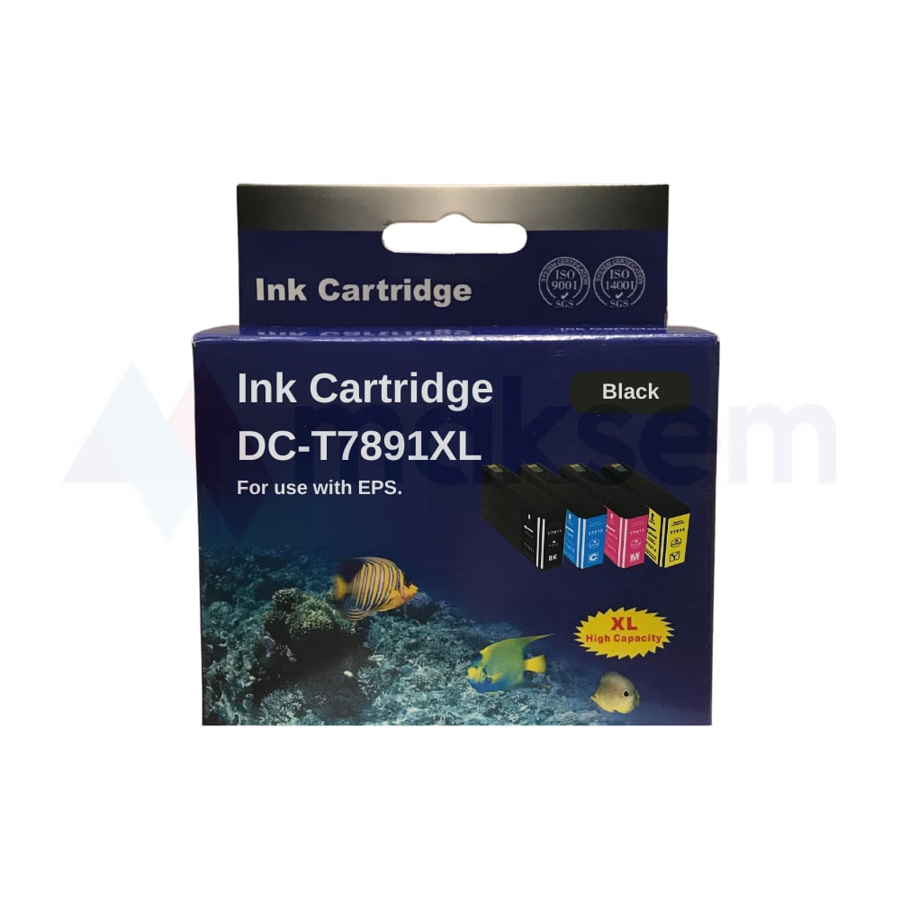 Muadil Siyah Kartuş T7891XL C13T789140, Epson WorkForce Pro WF-5110dw WF-5190dw WF-5620dwf
