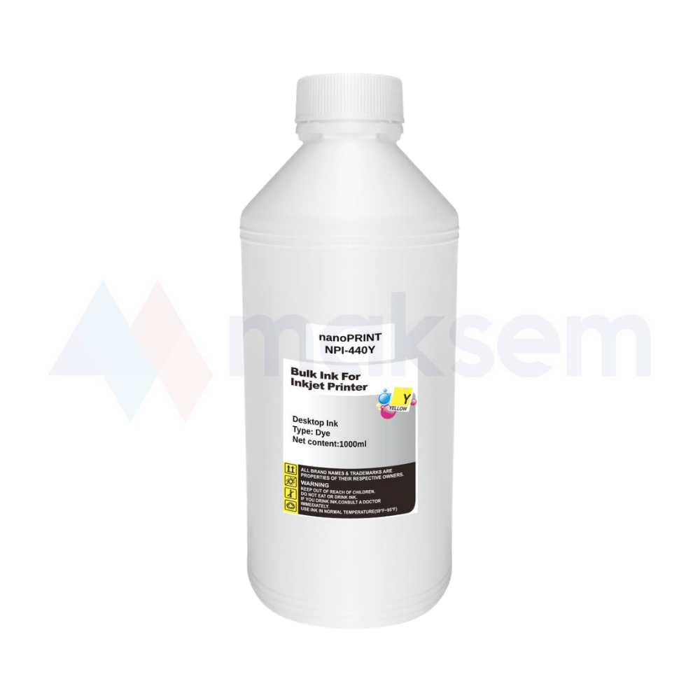 Sarı Mürekkep Dye (Ink) 1000ml 664 NPI-440Y, Epson Universal Kartuş Modelleri: T0594 T0874