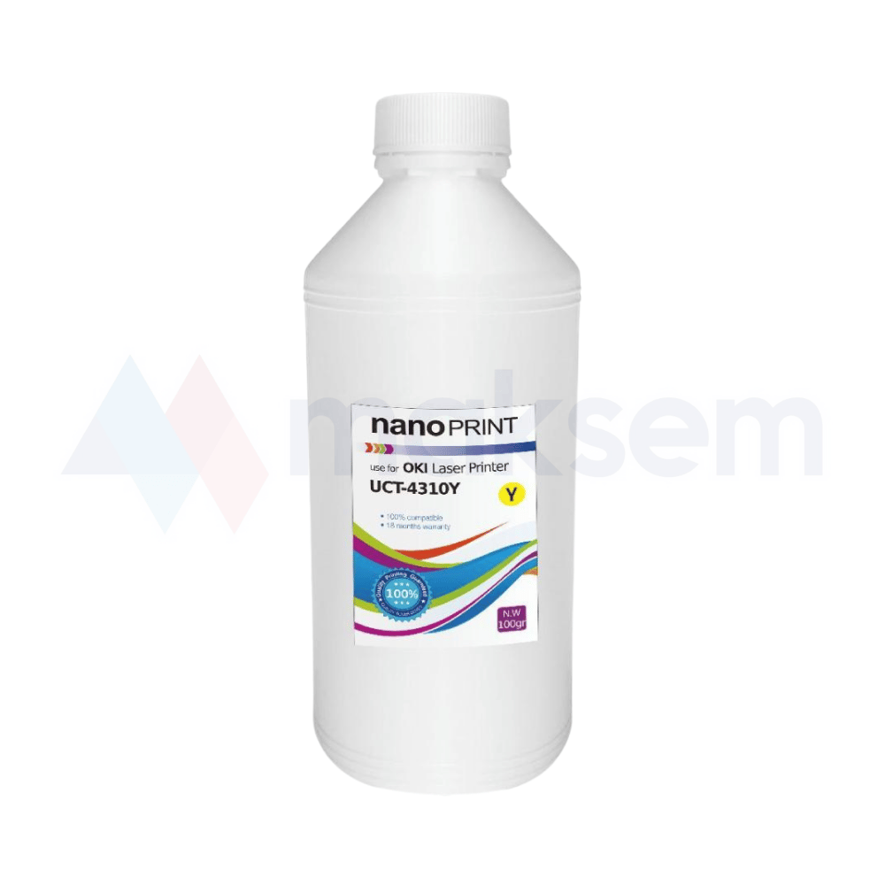 Sarı Toner Tozu (Toner Powder) 100gr UCT-4310Y nanoPRINT, OKI C301 C310 C312 C321 C330 C510 C511
