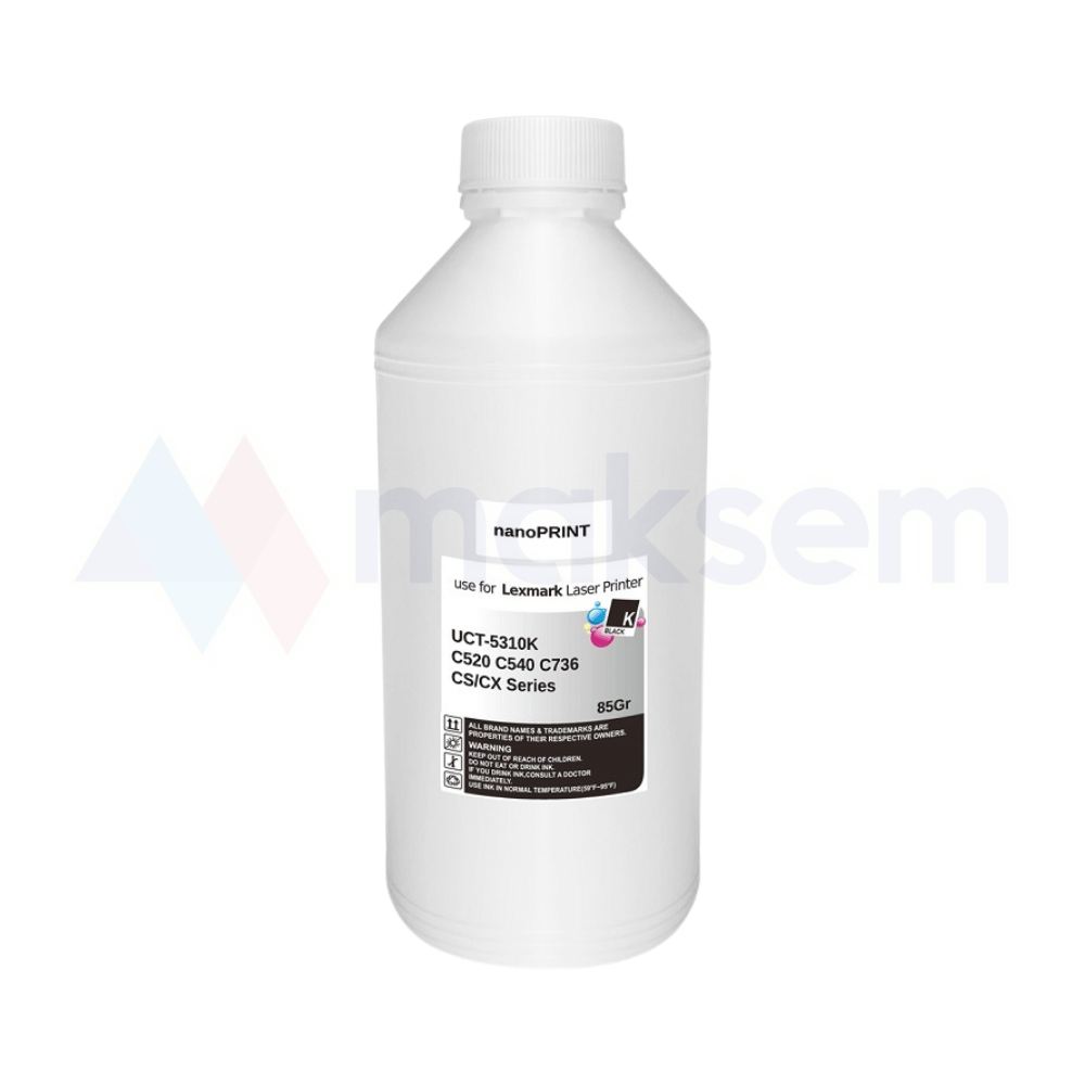 Siyah Toner Tozu 85gr UCT-5310K nanoPRINT, Lexmark C520 C540 C736 CS