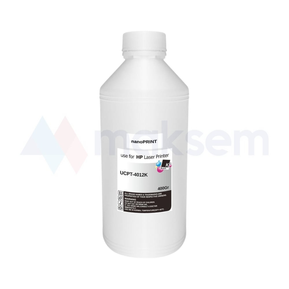 Siyah Toner Tozu (Toner Powder) 400gr UCT-4012K nanoPRINT, HP Universal Renkli
