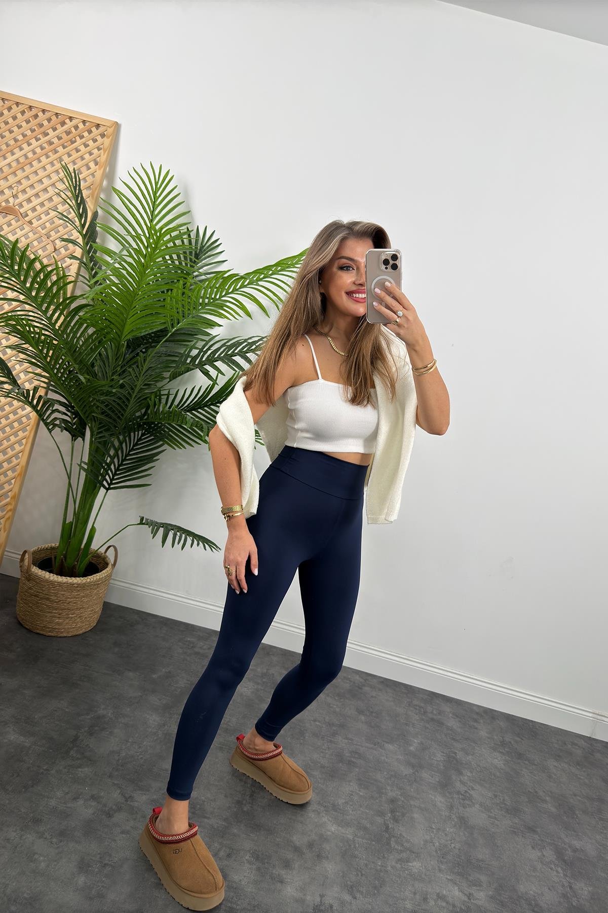 Süper Fit İthal Kumaş Lüx Kalite Oysh Model Tayt Lacivert