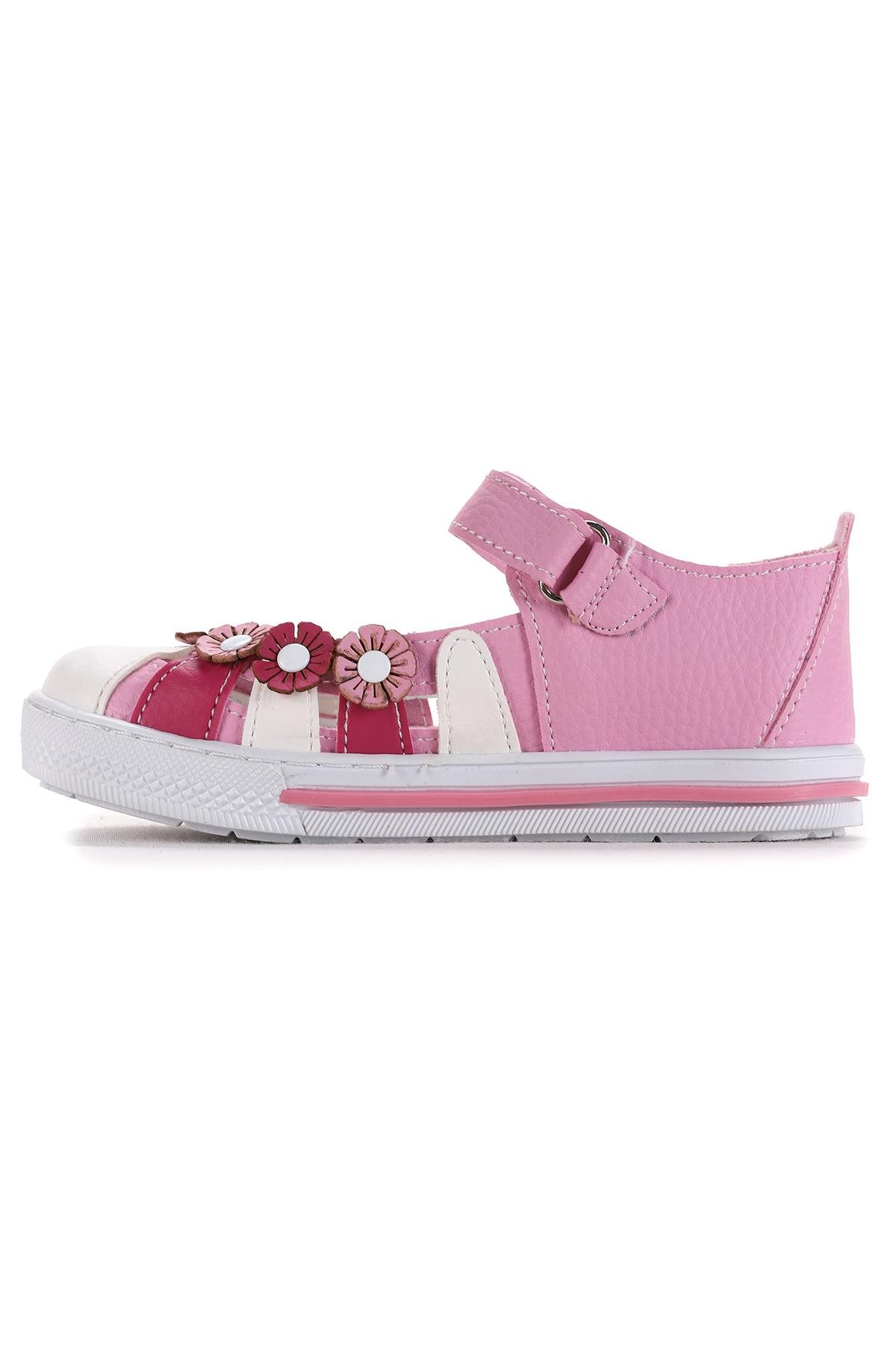 Ricky 226012775-81 Kız Çocuk Sandalet Ayakkabı Pembe - Beyaz