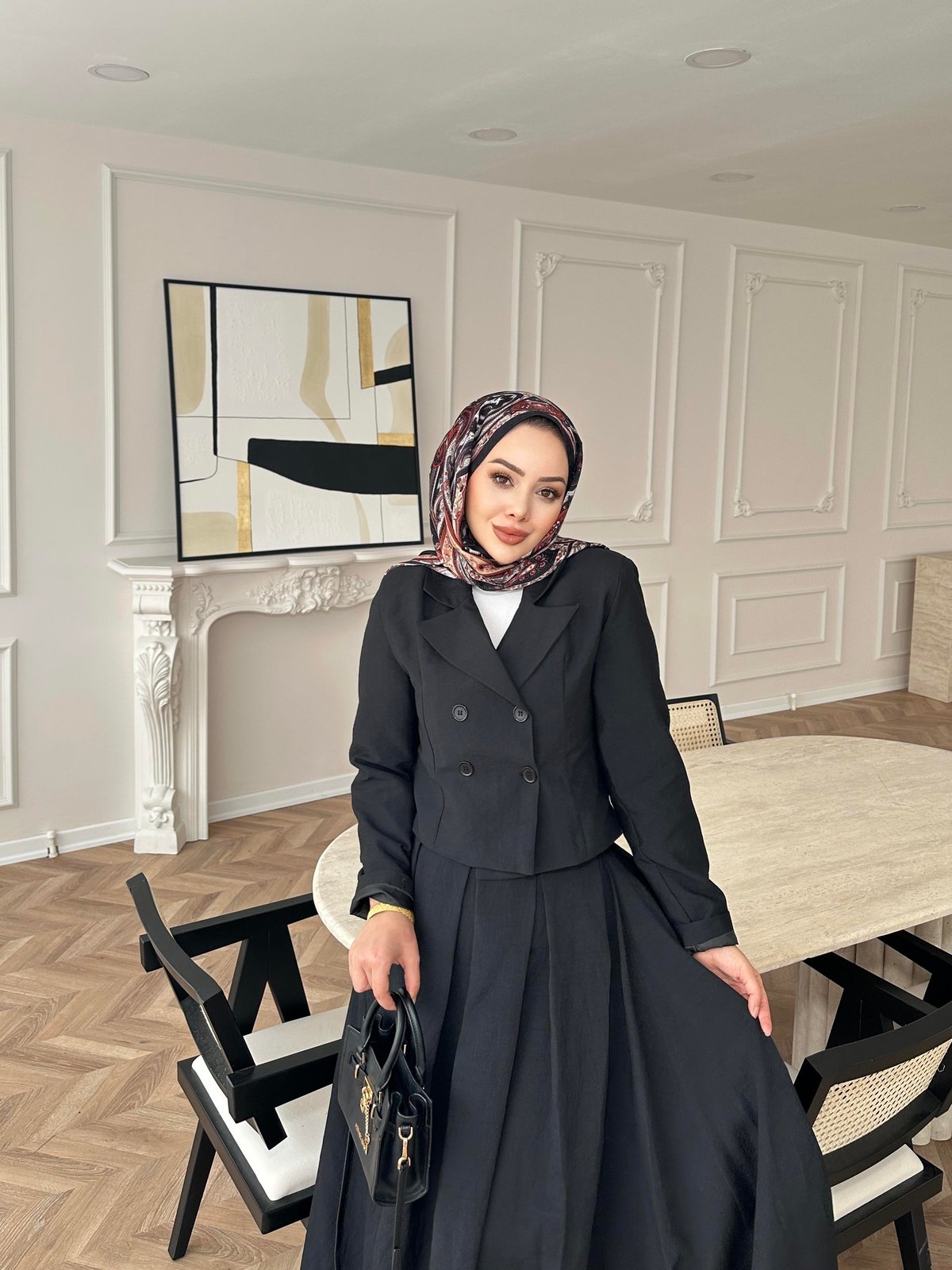 Cora Etekli Takım Siyah 