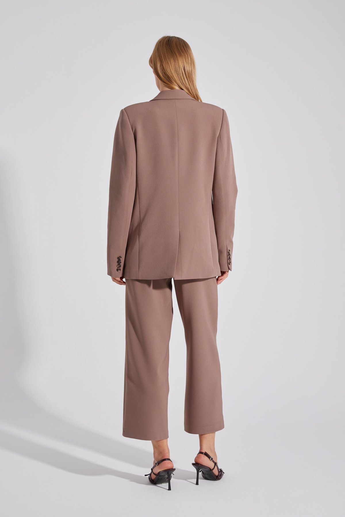 Çift Düğmeli Yırtmaçlı Astarlı Blazer Ceket