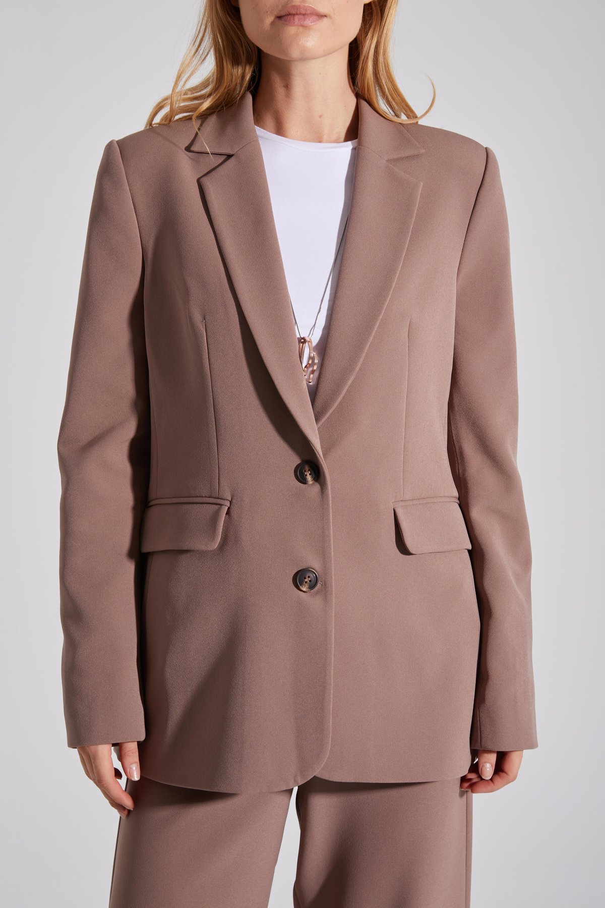 Çift Düğmeli Yırtmaçlı Astarlı Blazer Ceket