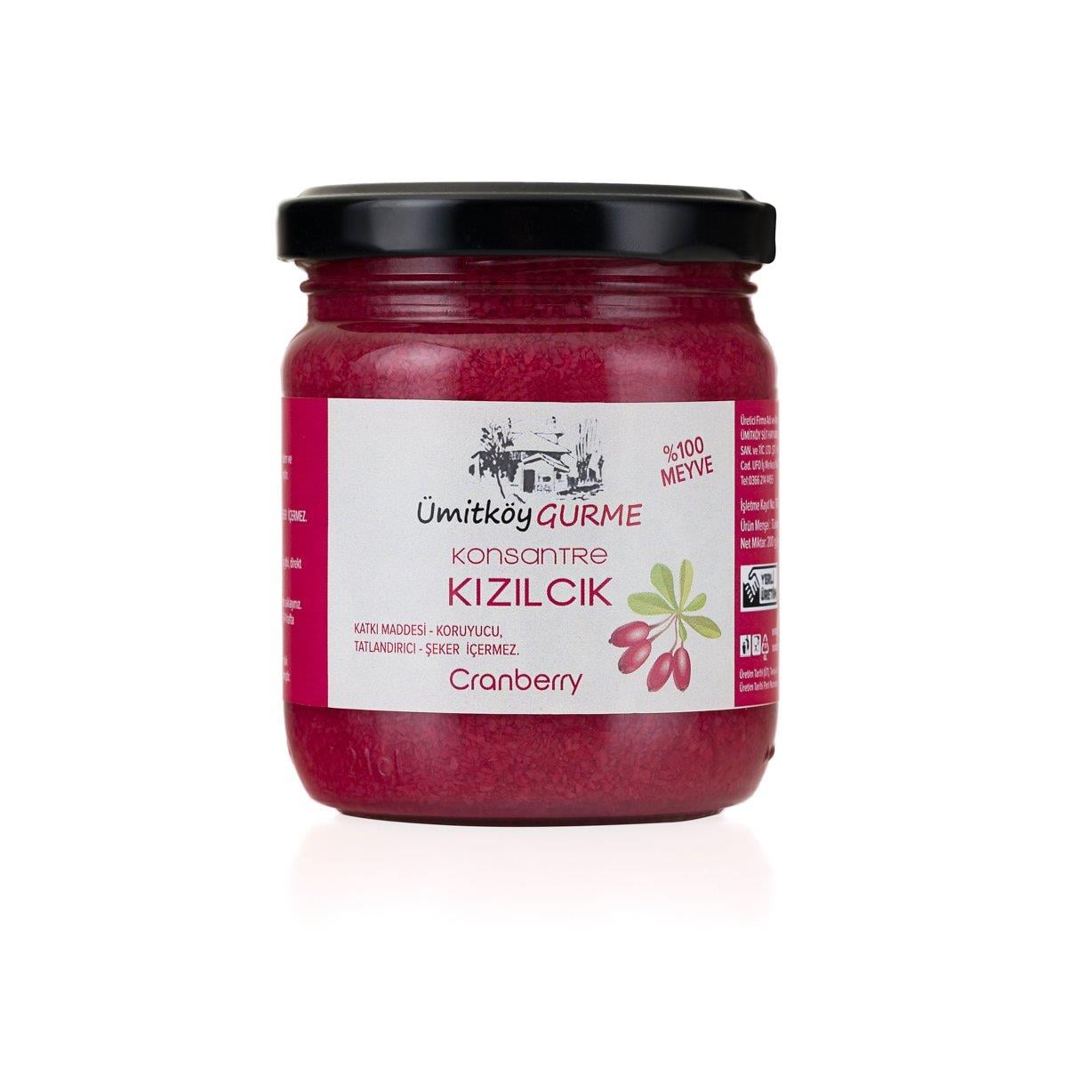 % 100 Meyve Kızılcık Konsantresi  - 230 g -Ümitköy Gurme