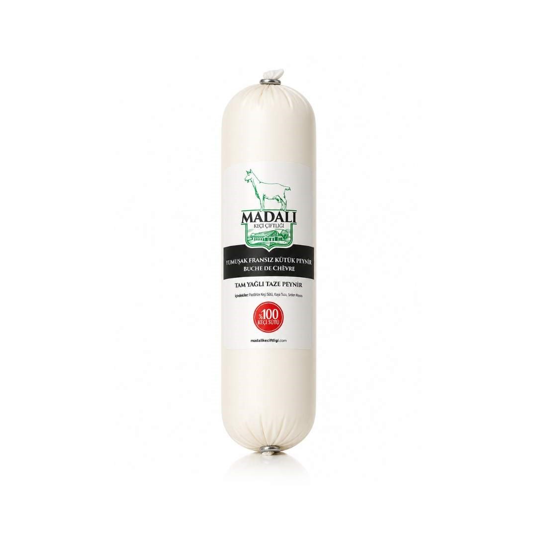 %100 Keçi Taze Fransız Kütük Peynir  200 gr - Madalı