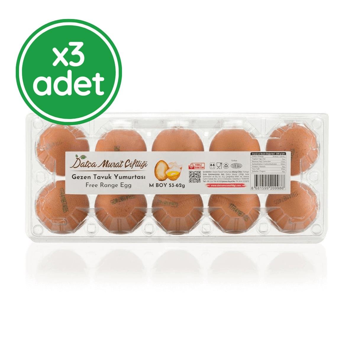 3 Paket Serbest Gezen Tavuk Yumurtası 10'lu