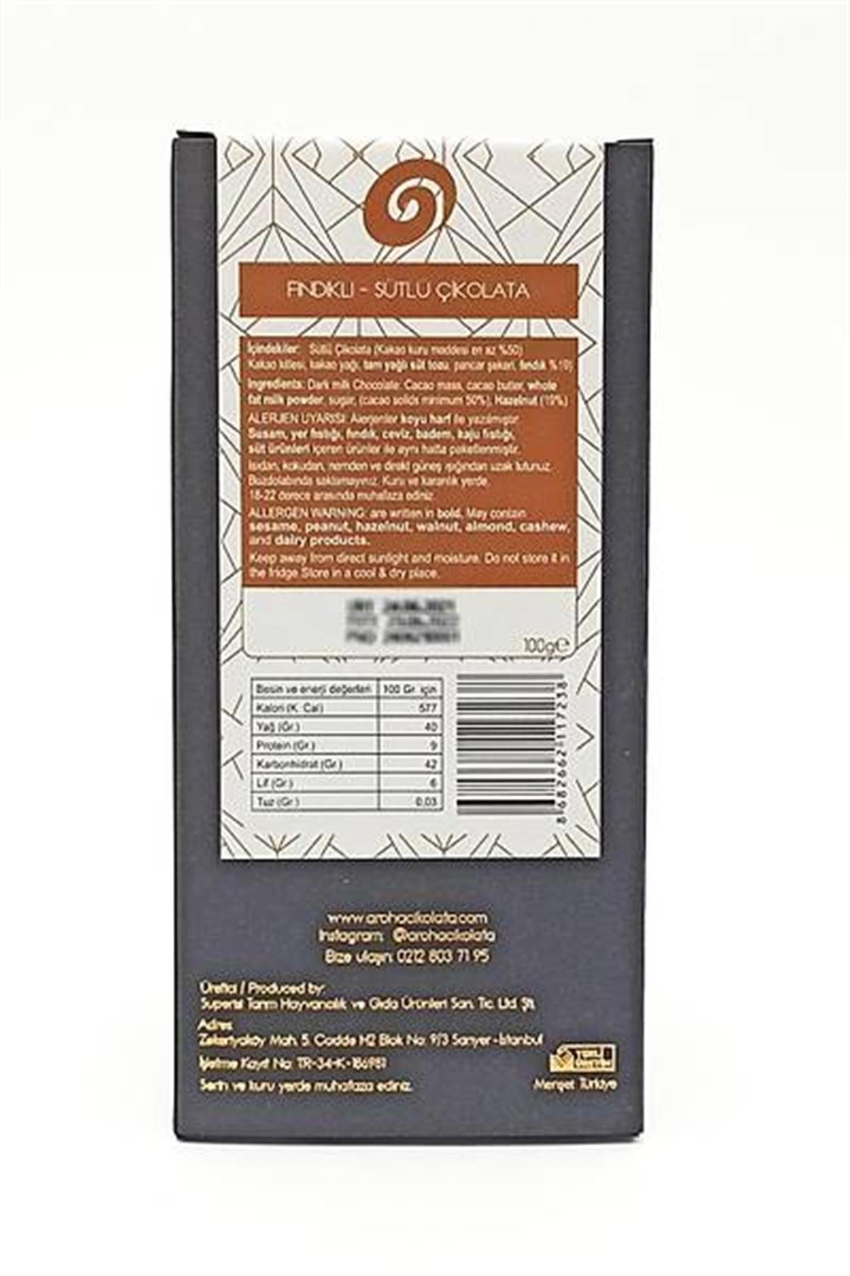 Aroha %50 Kako Çikolata Fındıklı Sütlü 100 Gr