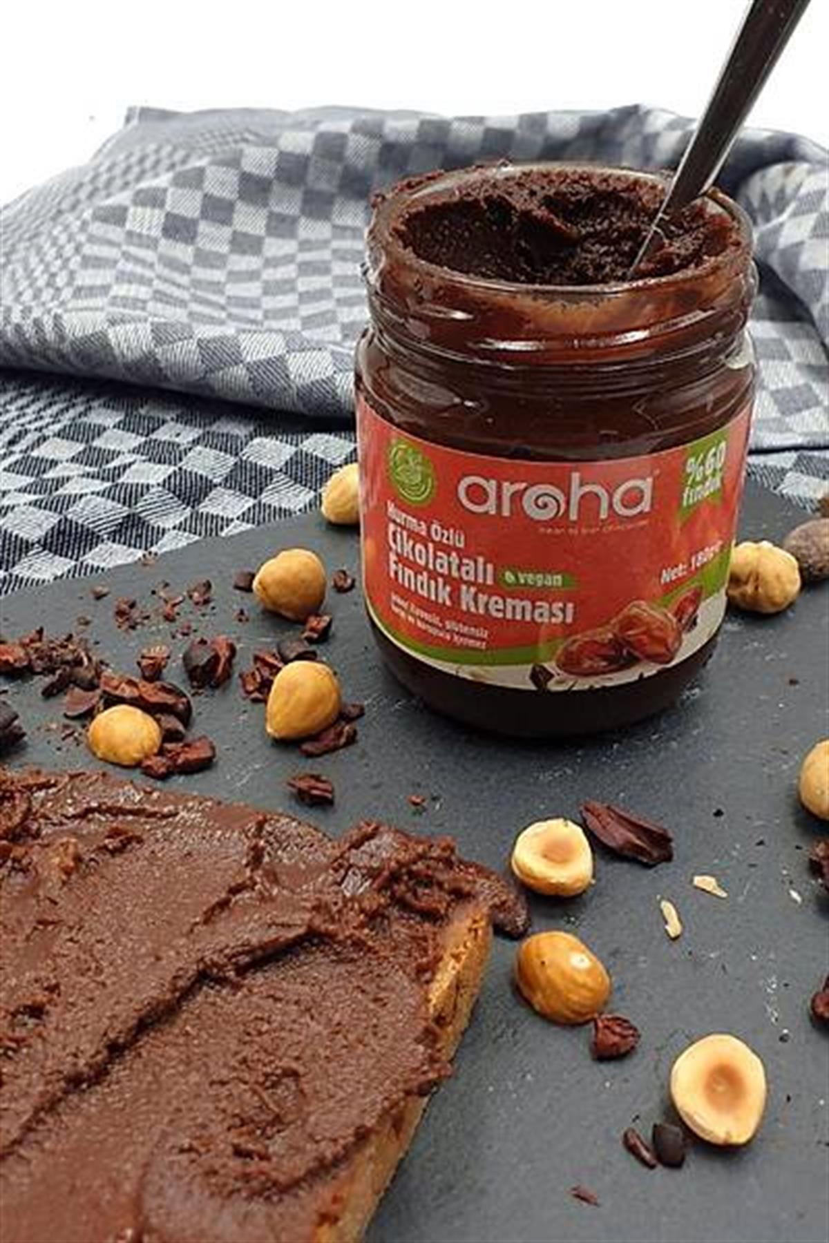 Aroha Çikolatalı Fındık Kreması Hurma Özlü (Vegan) 180 Gr