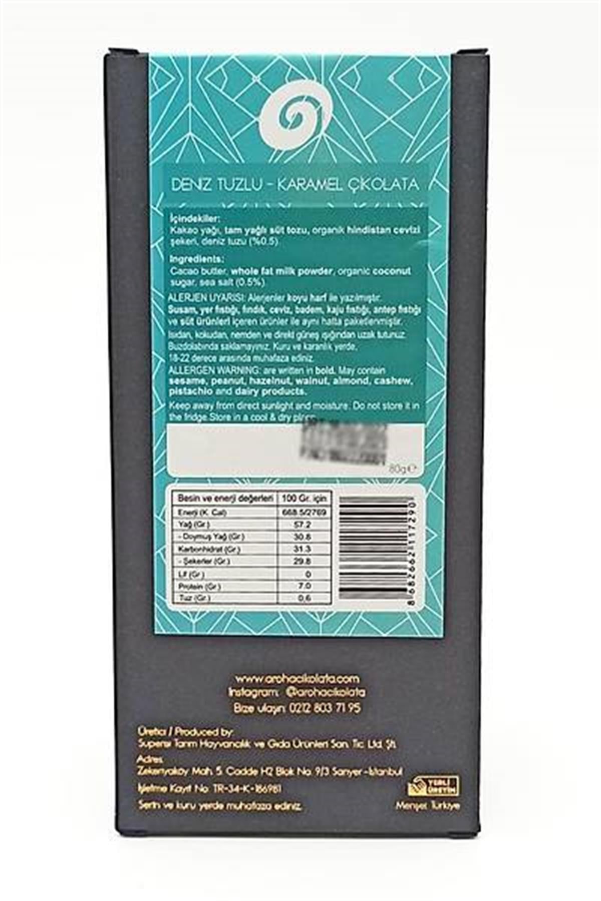 Aroha Deniz Tuzlu Karamel Çikolata 80 Gr