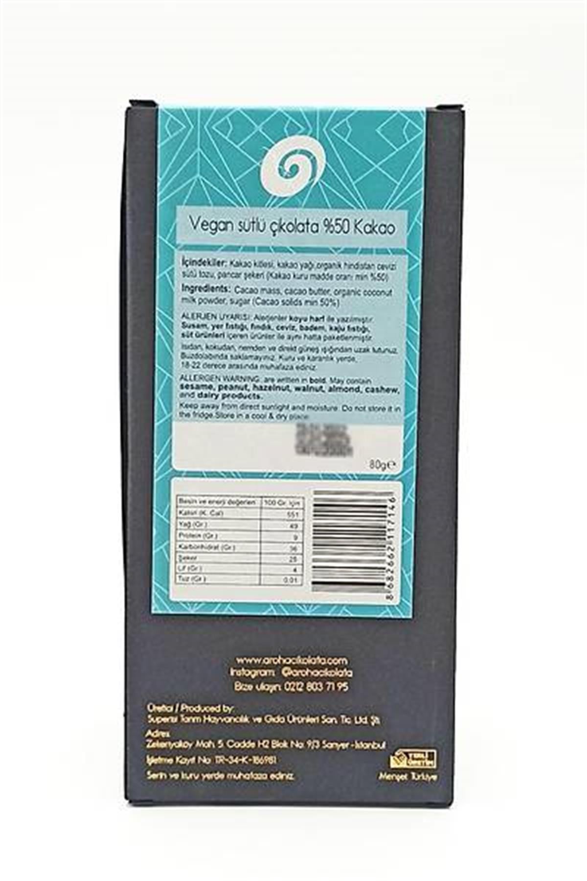 Aroha Hindistan Cevizi Sütlü Vegan Çikolata 80 Gr
