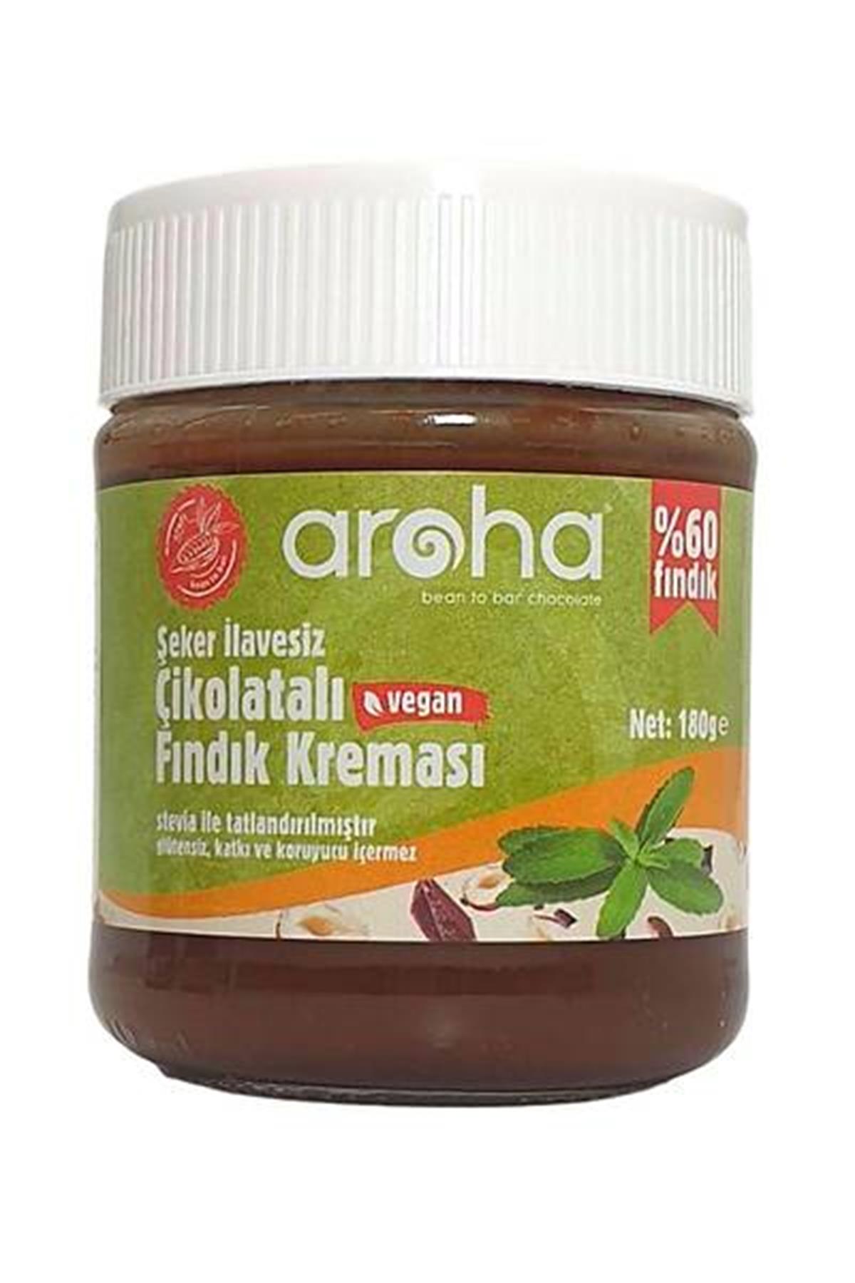 Aroha Şekersiz Çikolatalı Fındık Kreması (Stevialı) 180 Gr