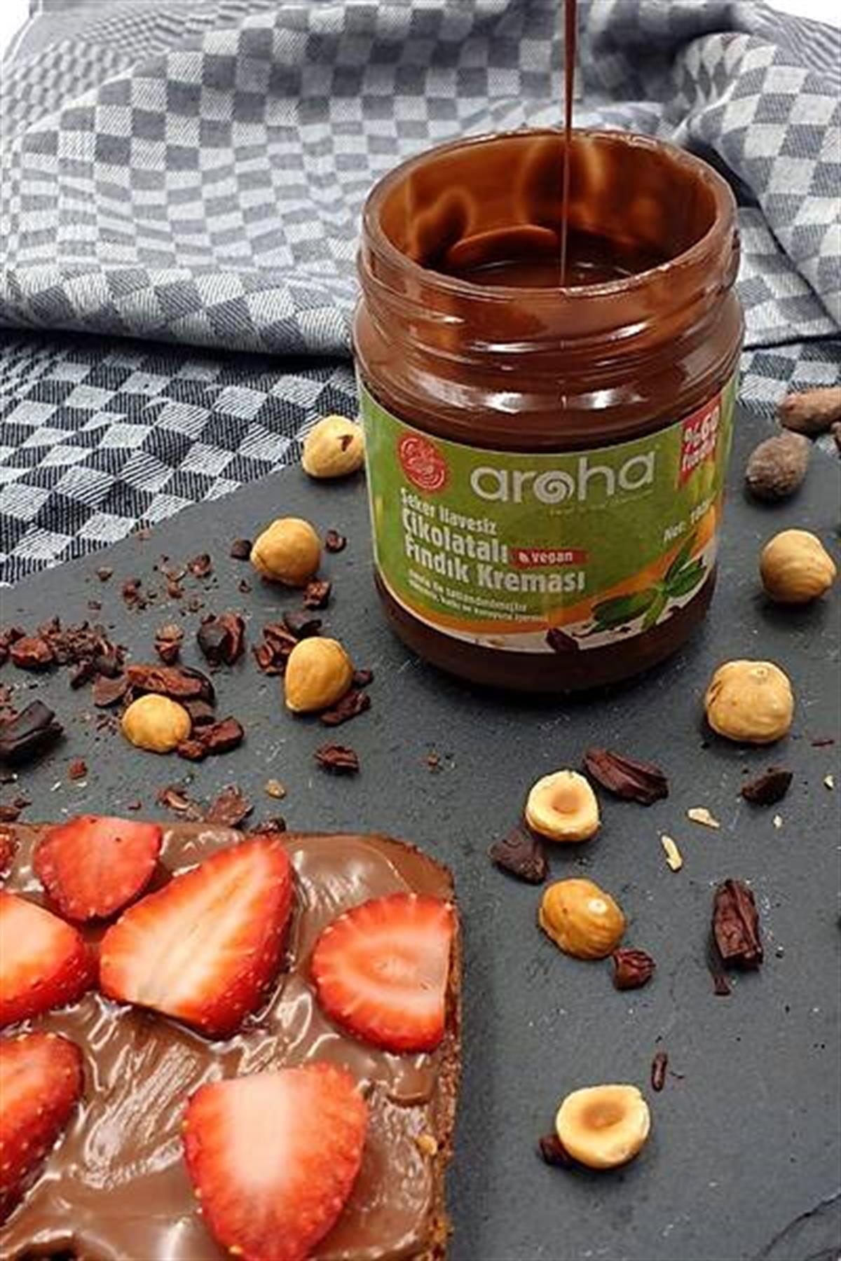 Aroha Şekersiz Çikolatalı Fındık Kreması (Stevialı) 180 Gr