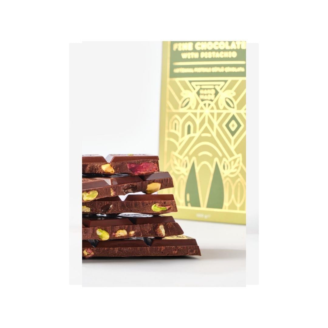 Artizanal Fıstıklı Sütlü Tablet Çikolata 100gr - Naturca
