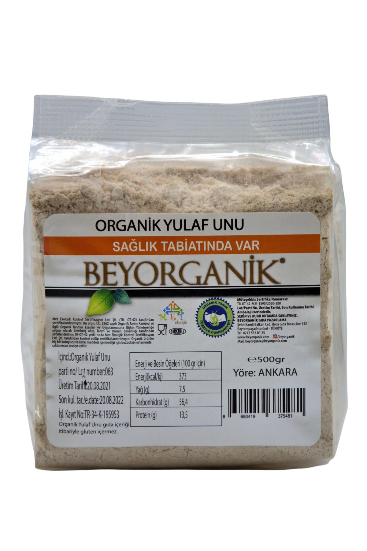 Beyorganik Organik Tam Yulaf Unu 350 Gr