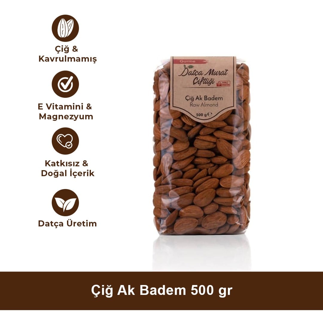 Çiğ Ak Badem 500 gr