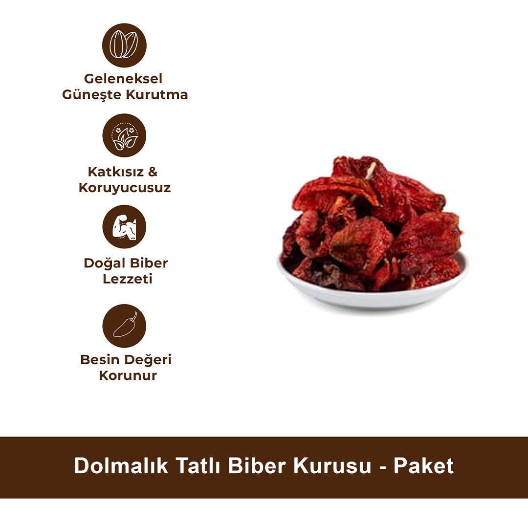 Dolmalık Tatlı Biber Kurusu - Paket